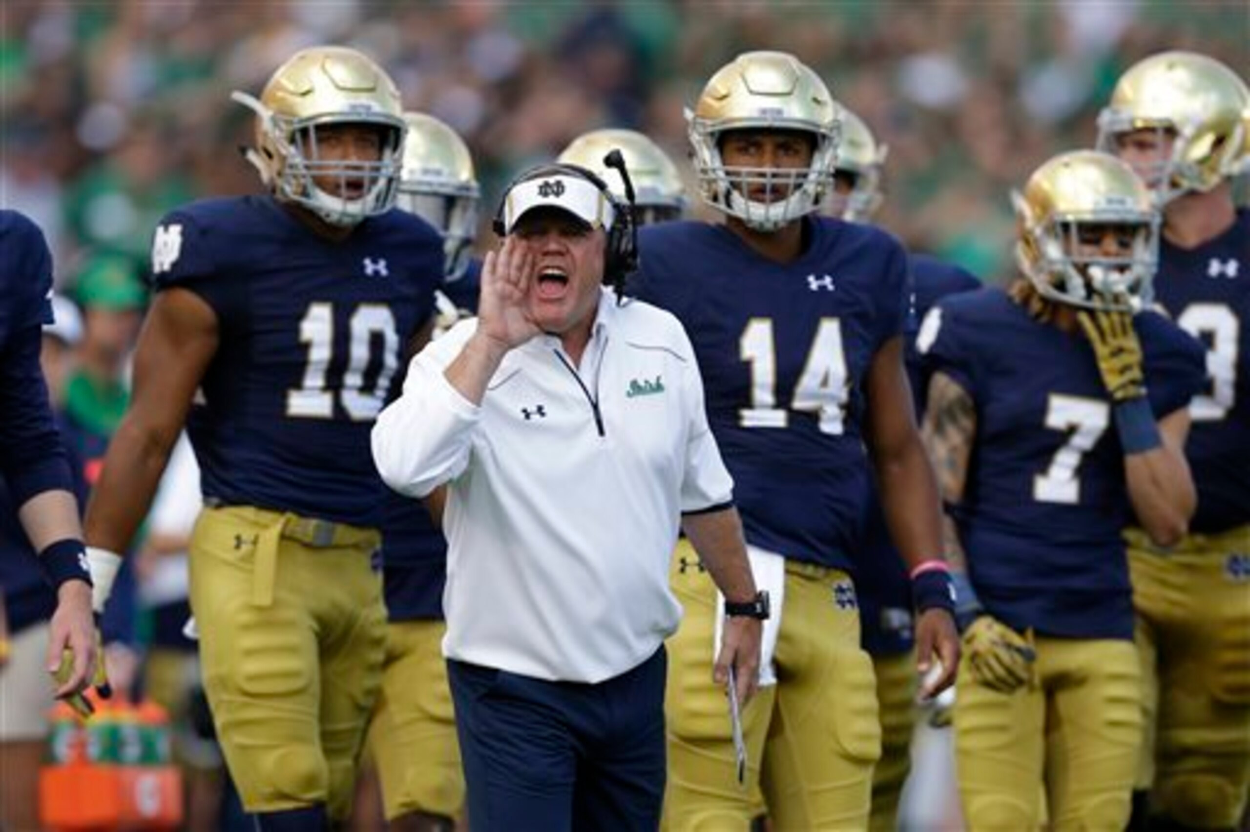 Notre Dame head coach Brian Kelly