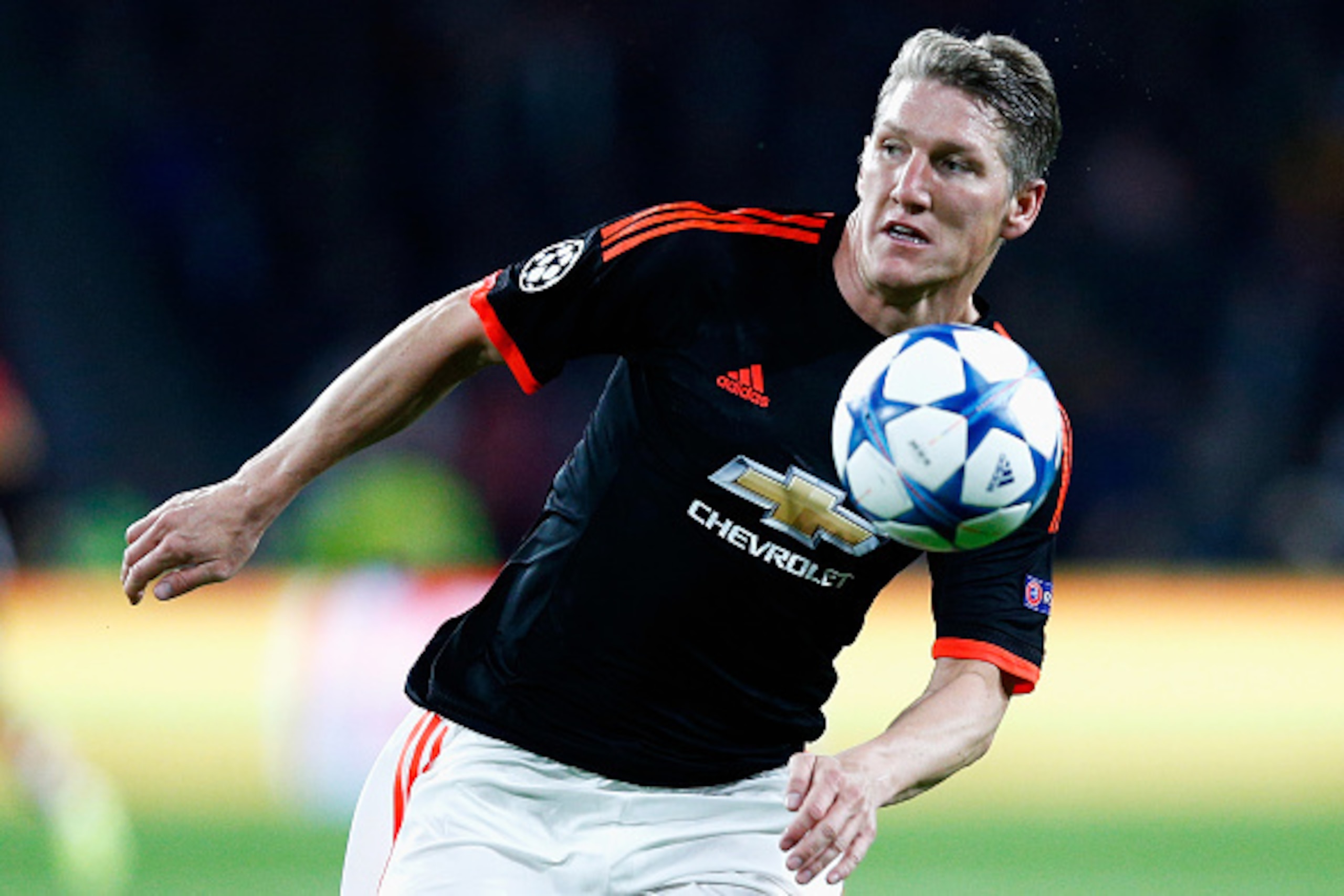 EINDHOVEN, NETHERLANDS - SEPTEMBER 15:  Bastian Schweinsteiger of Manchester United in action during the UEFA Champions League Group B match between PSV Eindhoven and Manchester United at PSV Stadion on September 15, 2015 in Eindhoven, Netherlands.  (Phot