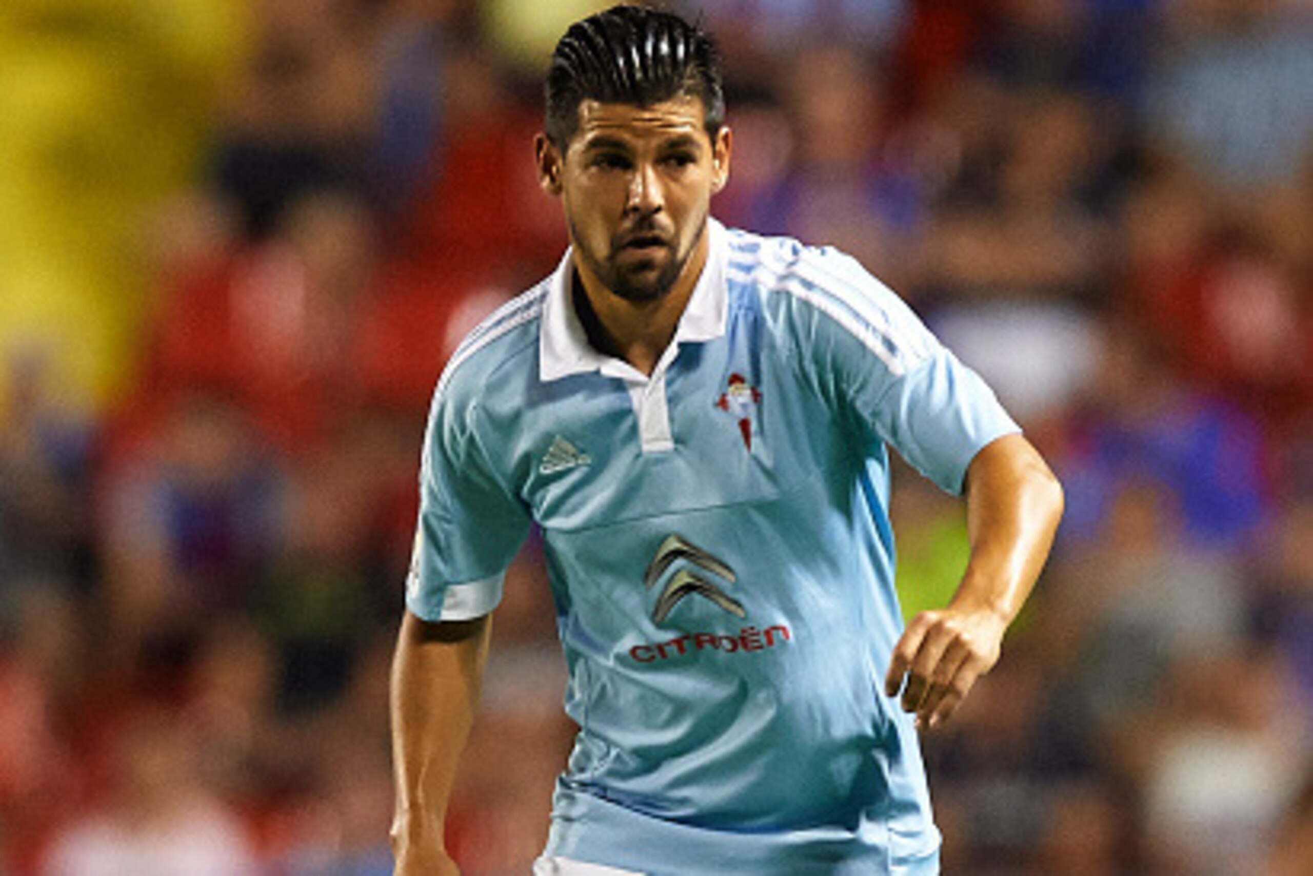 VALENCIA, SPAIN - AUGUST 23:  Nolito of Celta looks in action during the La Liga match between Levante UD and Real Club Celta de Vigo at Ciutat de Valencia Stadium on August 23, 2015 in Valencia, Spain.  (Photo by Manuel Queimadelos Alonso/Getty Images)