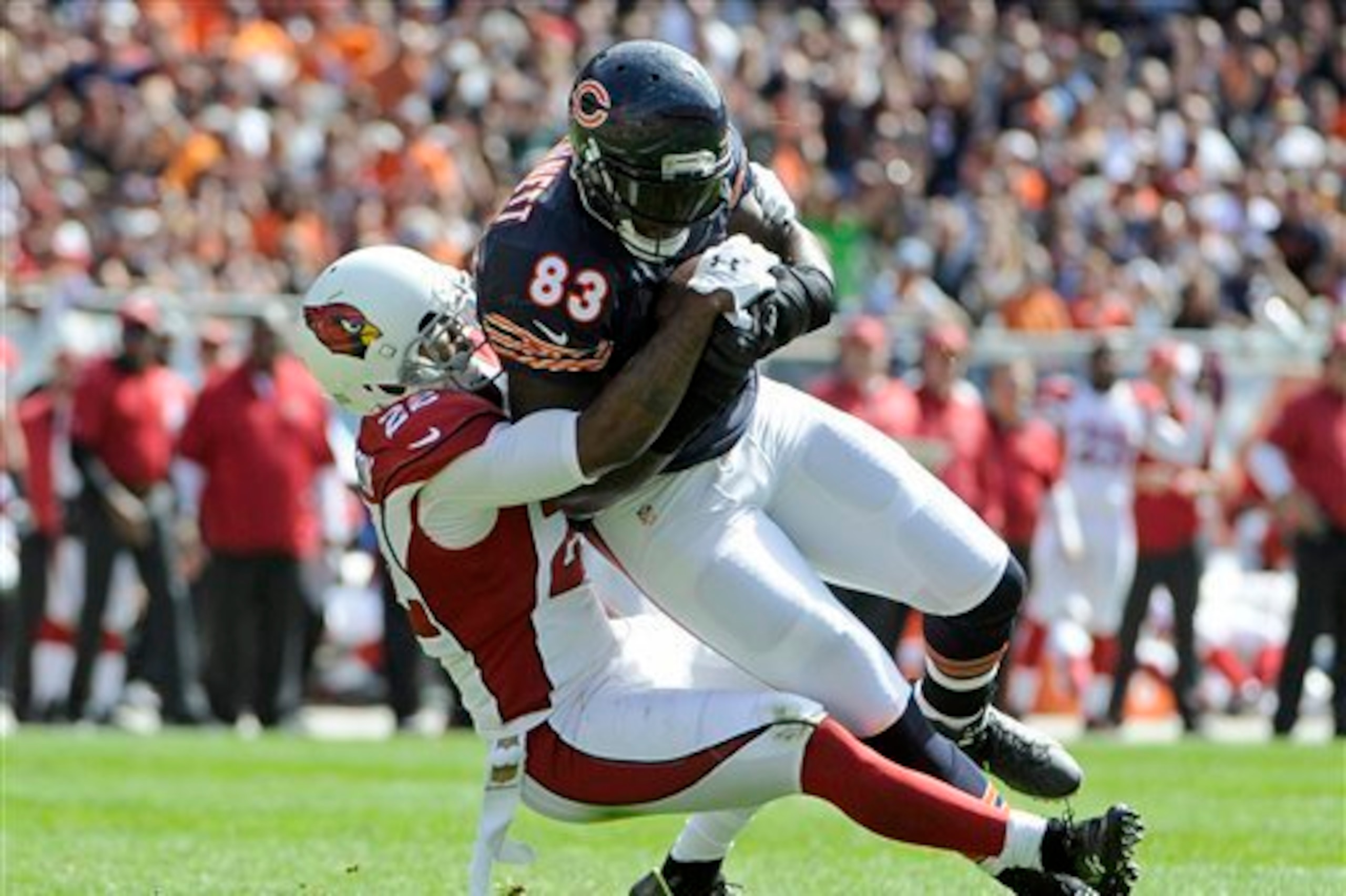 Martellus Bennett won't stop seeing targets in Chicago. Martellus Bennett won't stop seeing targets in Chicago.