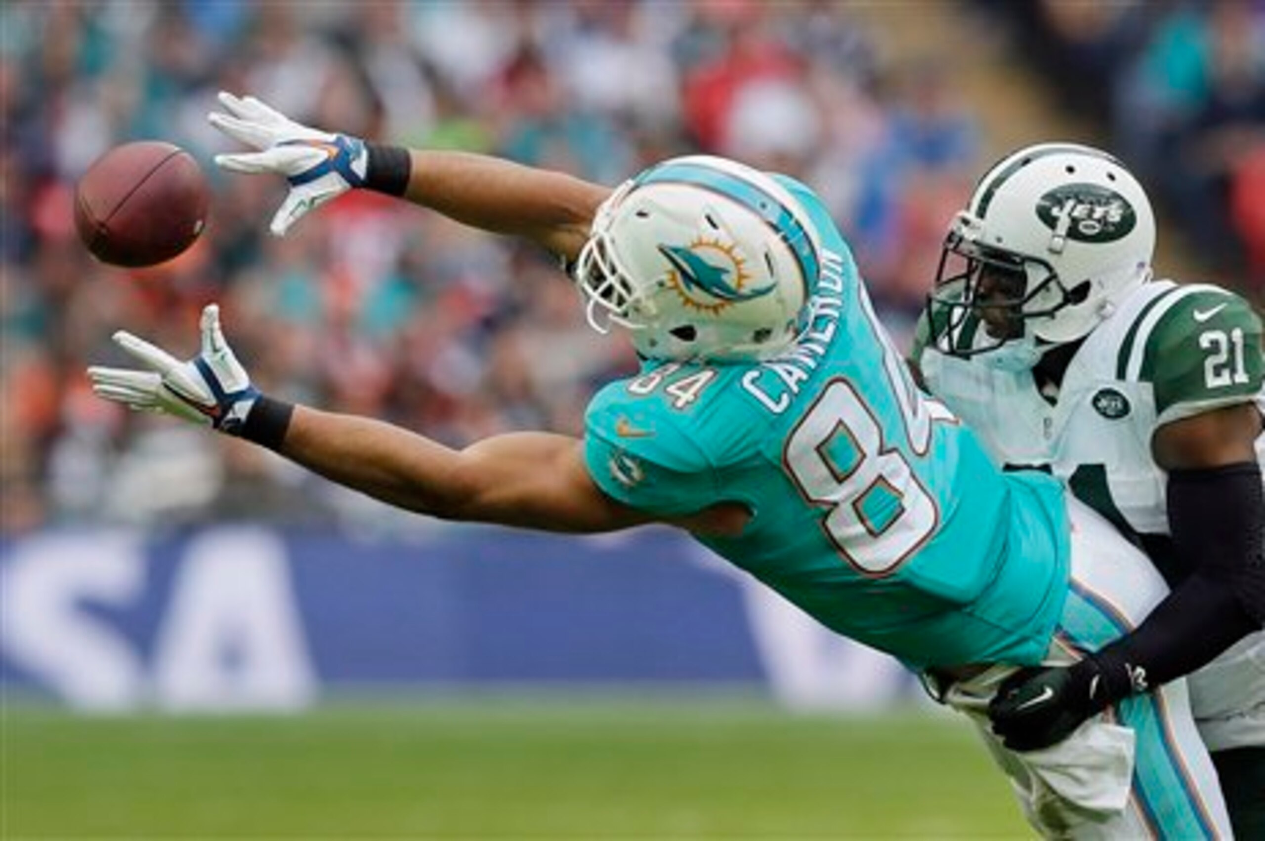 Jordan Cameron's lost in a deep offense. Jordan Cameron's lost in a deep offense.