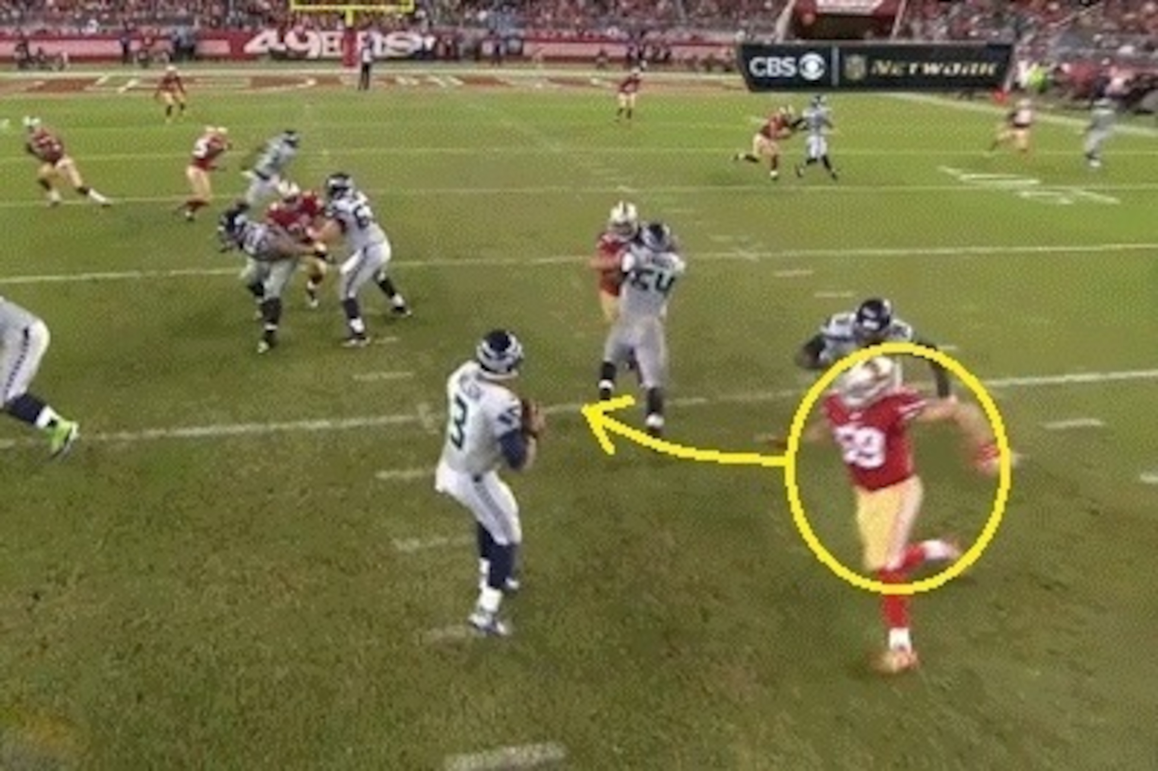 Lynch's efforts resulted in two Week 7 sacks for the second-year linebacker.