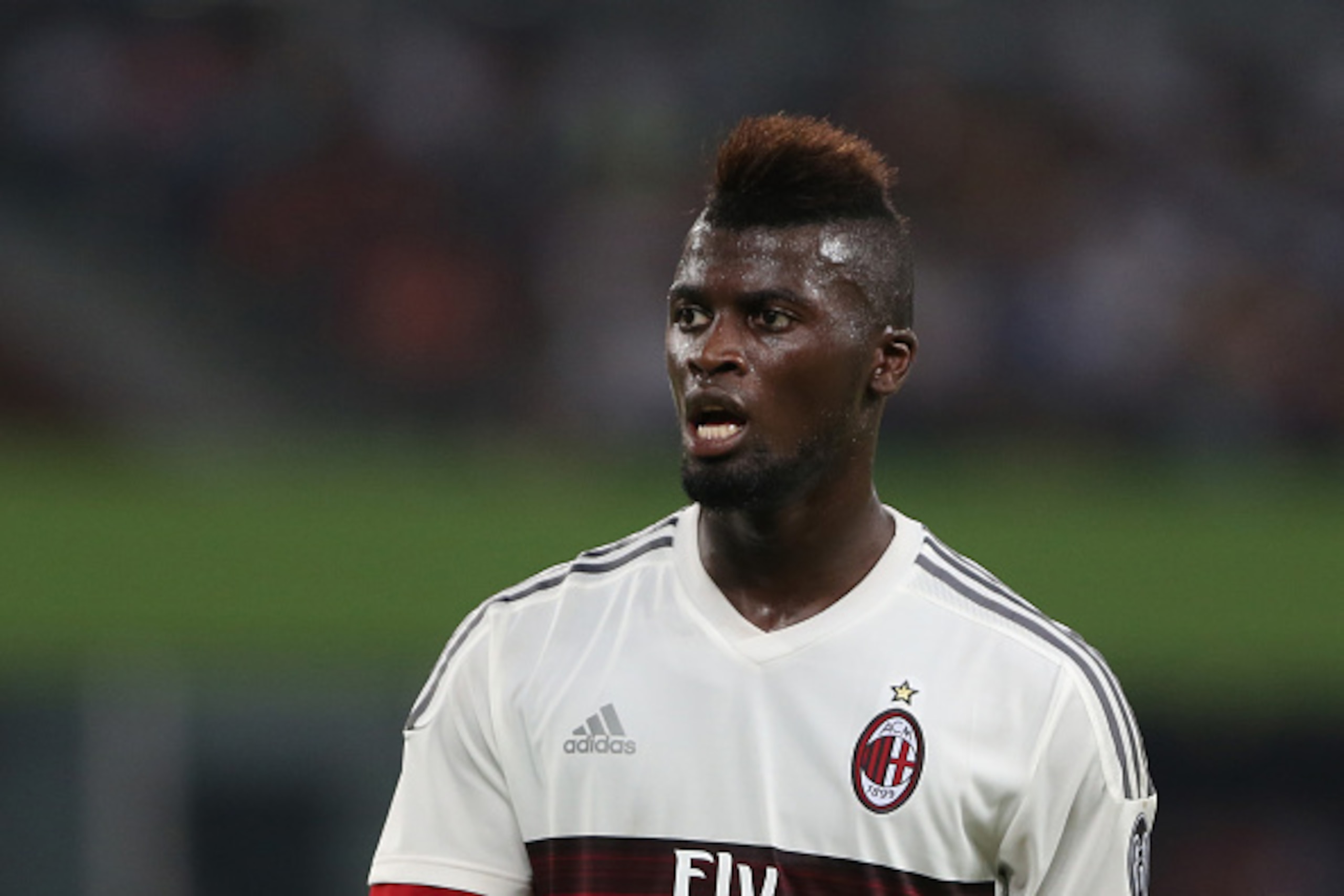 SHENZHEN, CHINA - JULY 25: Niang M'baye Hamady of AC Milan during the match of International Champions Cup China 2015 between AC Milan and FC Internazionale at Longgang Sport Center Stadium on July 25, 2015 in Shenzhen, China. (Photo by Zhong Zhi/Getty Im
