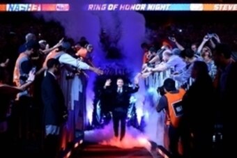 Oct 30, 2015; Phoenix, AZ, USA; Two-time NBA Most Valuable Player Steve Nash (C) is greeted by fans prior to being inducted into the Suns Ring of Honor during half time at Talking Stick Resort Arena. Mandatory Credit: Jennifer Stewart-USA TODAY Sports