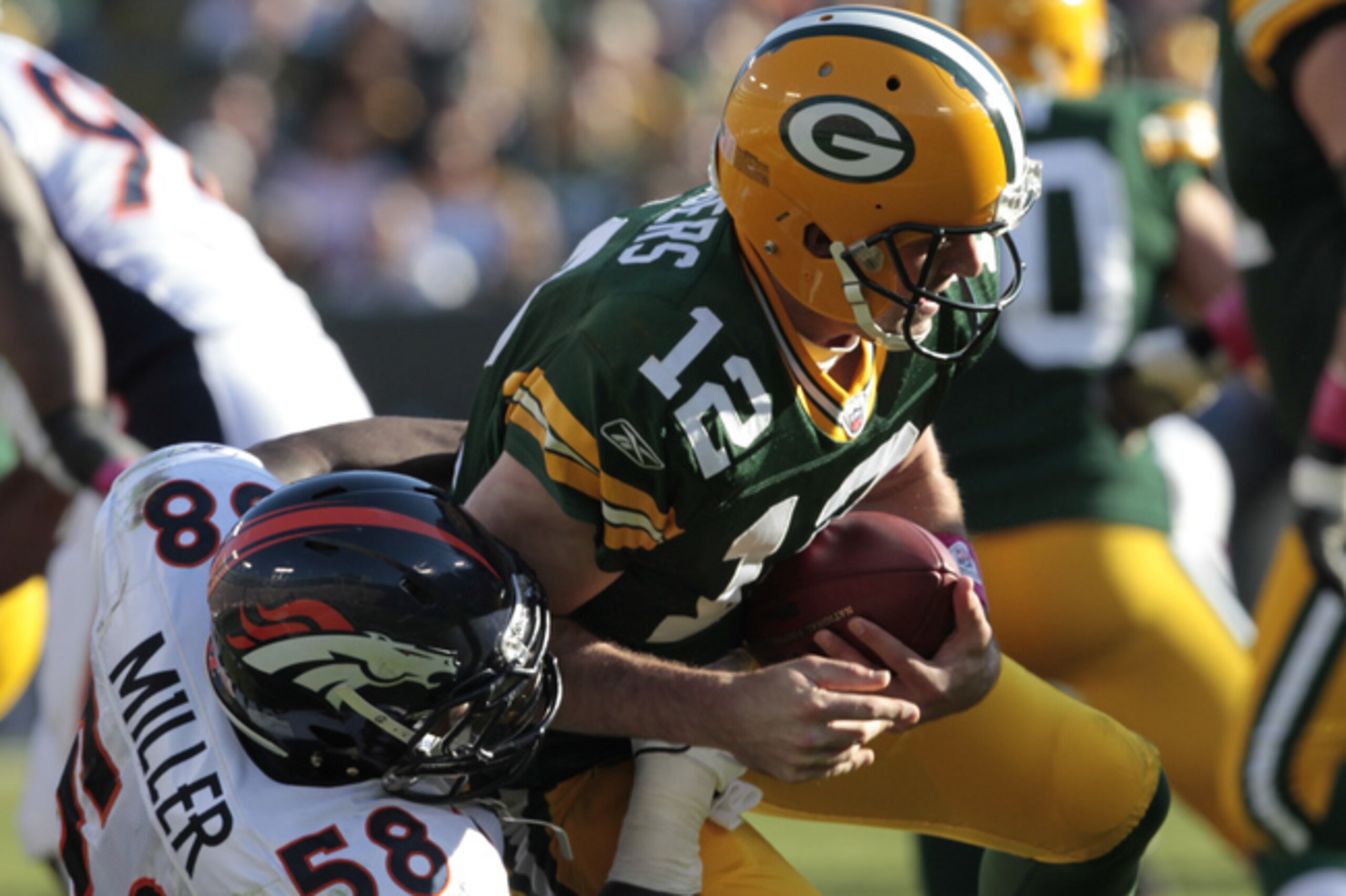 Green Bay fans should be worried about Von Miller and Co. attacking Aaron Rodgers.