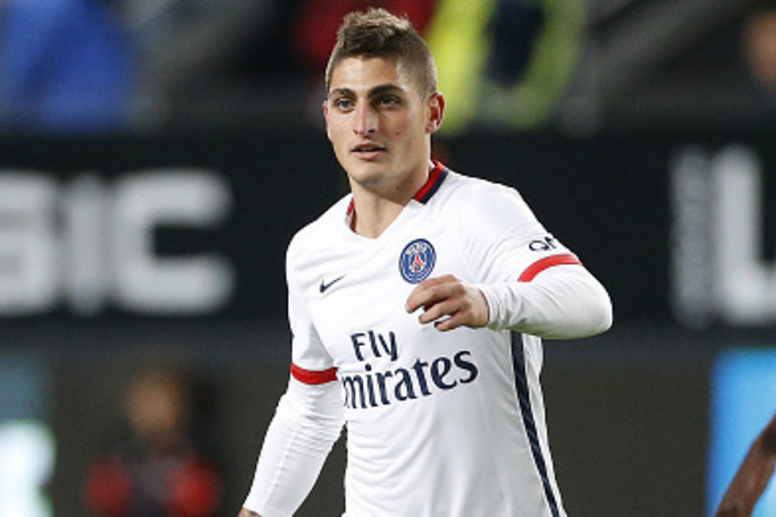 RENNES, FRANCE - OCTOBER 30: Marco Verratti of PSG in action during the French Ligue 1 match between Stade Rennais (Rennes) and Paris Saint-Germain at Roazhon Park stadium on October 30, 2015 in Rennes, France. (Photo by Jean Catuffe/Getty Images) RENNES, FRANCE - OCTOBER 30: Marco Verratti of PSG in action during the French Ligue 1 match between Stade Rennais (Rennes) and Paris Saint-Germain at Roazhon Park stadium on October 30, 2015 in Rennes, France. (Photo by Jean Catuffe/Getty Images)