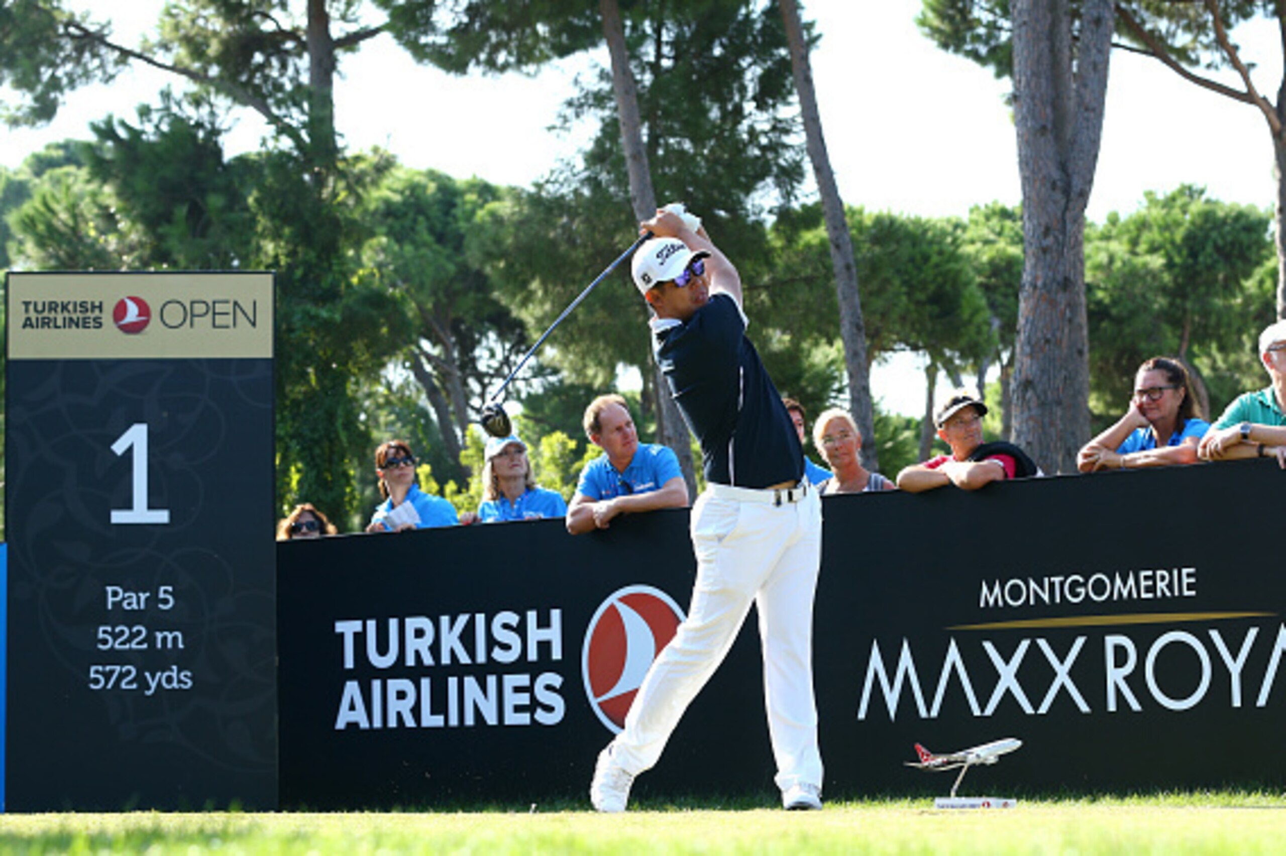 ANTALYA, TURKEY - OCTOBER 31 : Byeong Hun An of Korea in action on the first tee during the third round of the Turkish Airlines Open at The Montgomerie Maxx Royal Golf Club on October 31, 2015 in Antalya, Turkey. (Photo by Mark Runnacles/Getty Images)