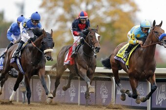 This was about as close as anyone got to Pharoah. Two Lengths.