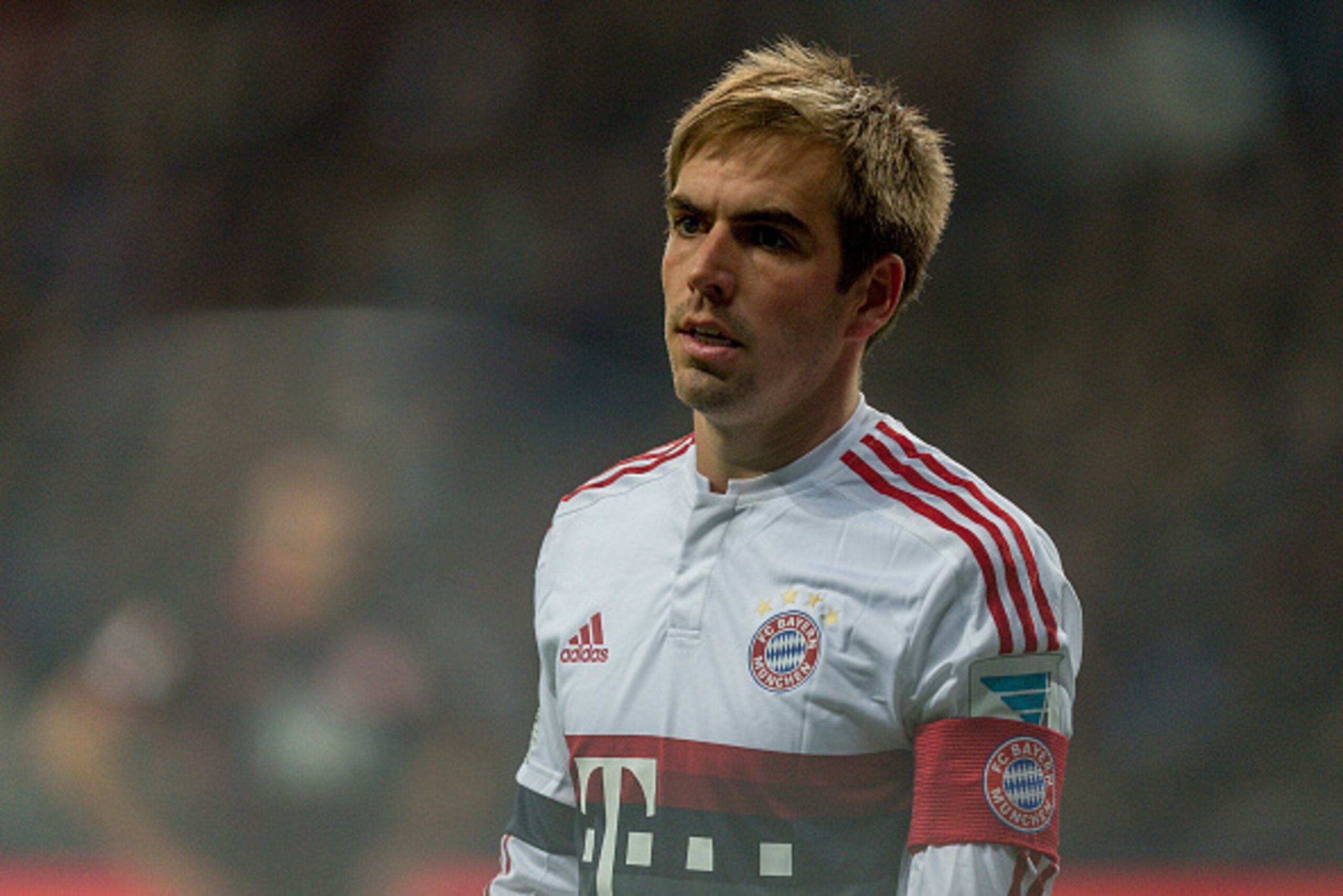 FRANKFURT AM MAIN, GERMANY - OCTOBER 30: Defender Philipp Lahm (21) of Bayern Muenchen at Commerzbank-Arena on October 30, 2015 in Frankfurt am Main, Germany. (Photo by Oliver Kremer at Pixolli Studios/Getty Images)