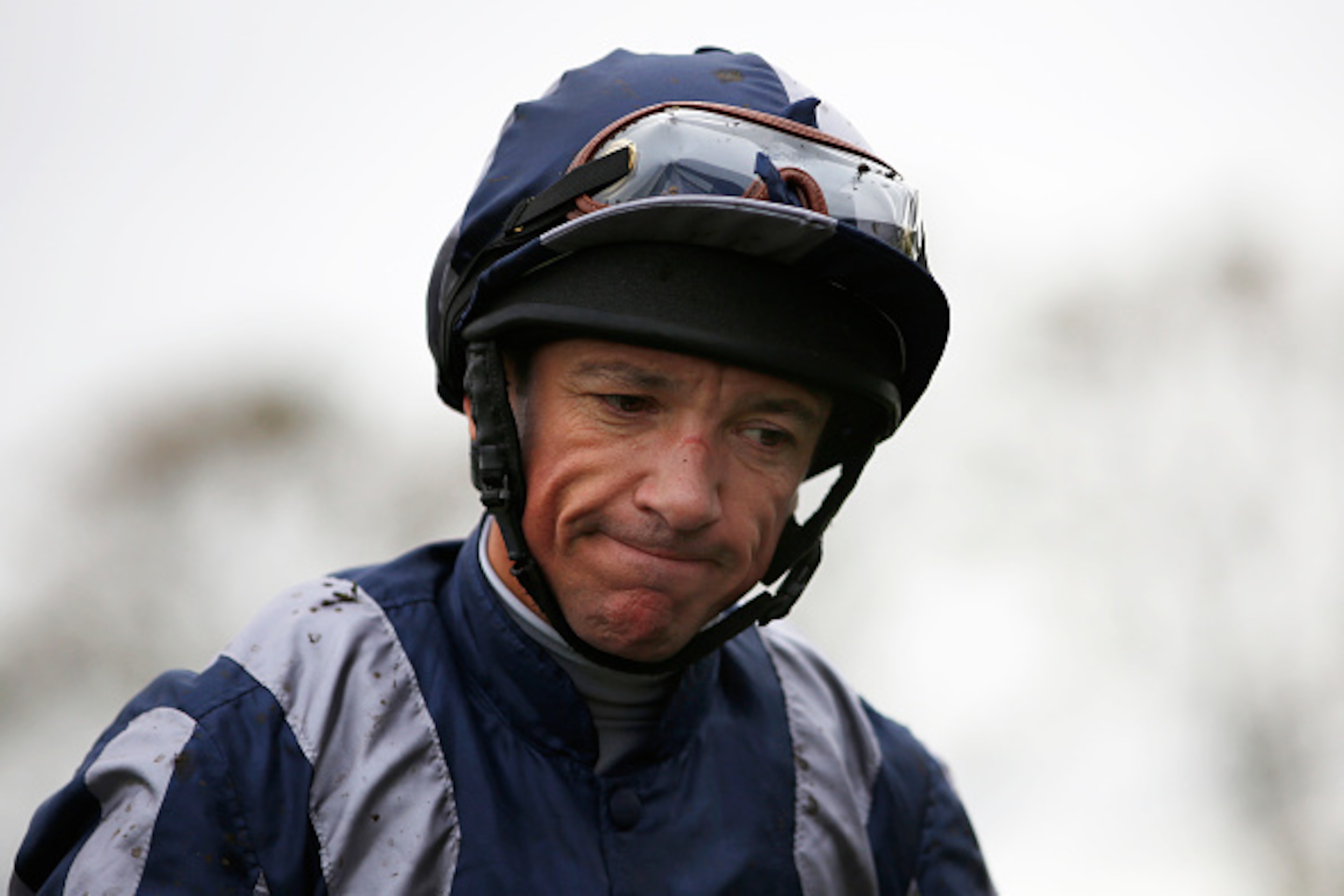 DONCASTER, ENGLAND - OCTOBER 24:Frankie Dettori poses at Doncaster racecourse on October 24, 2015 in Doncaster, England. (Photo by Alan Crowhurst/Getty Images)