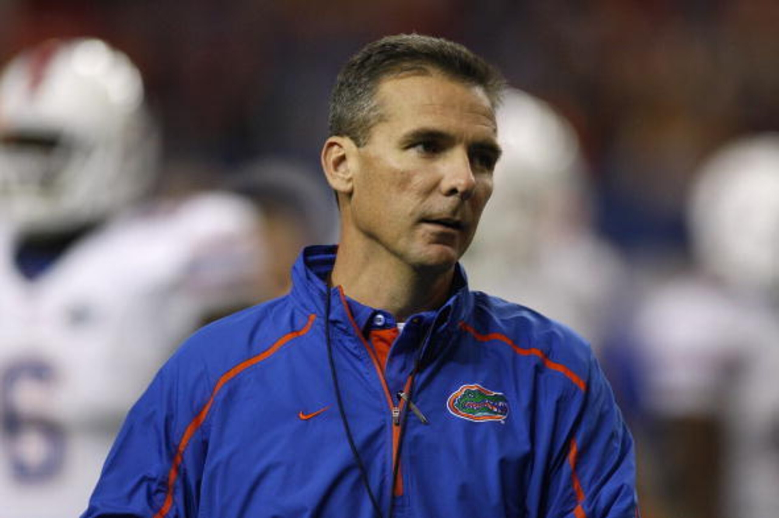ATLANTA - DECEMBER 5:  Head coach Urban Meyer of the Florida Gators looks on against the Alabama Crimson Tide during the SEC Championship game at Georgia Dome on December 5, 2009 in Atlanta, Georgia.  (Photo by Chris Graythen/Getty Images)