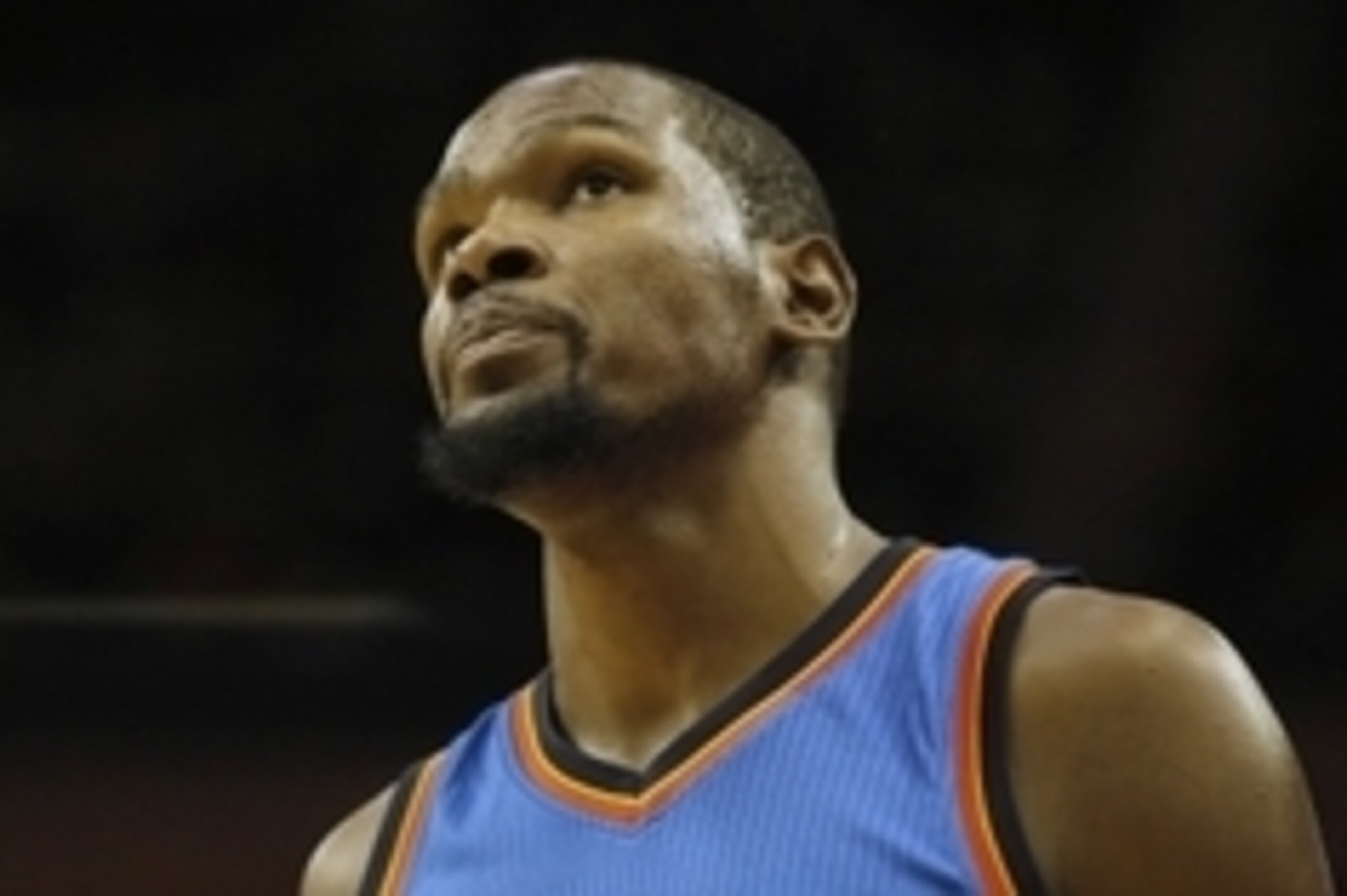 Nov 2, 2015; Houston, TX, USA; Oklahoma City Thunder forward Kevin Durant (35) looks on while playing against the Houston Rockets in the third quarter at Toyota Center. Rocket won 110 to 105. Mandatory Credit: Thomas B. Shea-USA TODAY Sports Nov 2, 2015; Houston, TX, USA; Oklahoma City Thunder forward Kevin Durant (35) looks on while playing against the Houston Rockets in the third quarter at Toyota Center. Rocket won 110 to 105. Mandatory Credit: Thomas B. Shea-USA TODAY Sports