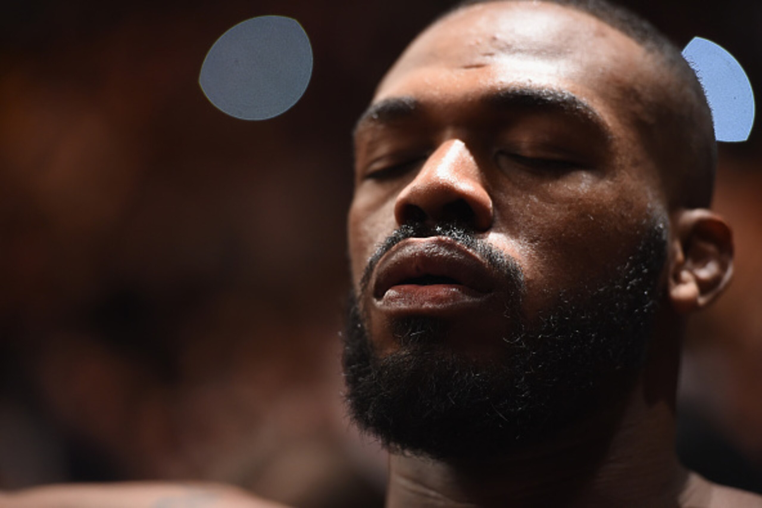 LAS VEGAS, NV - JANUARY 03:  Jon Jones prepares to enter the Octagon in his UFC light heavyweight championship bout against Daniel Cormier during the UFC 182 event at the MGM Grand Garden Arena on January 3, 2015 in Las Vegas, Nevada.  (Photo by Jeff Bott