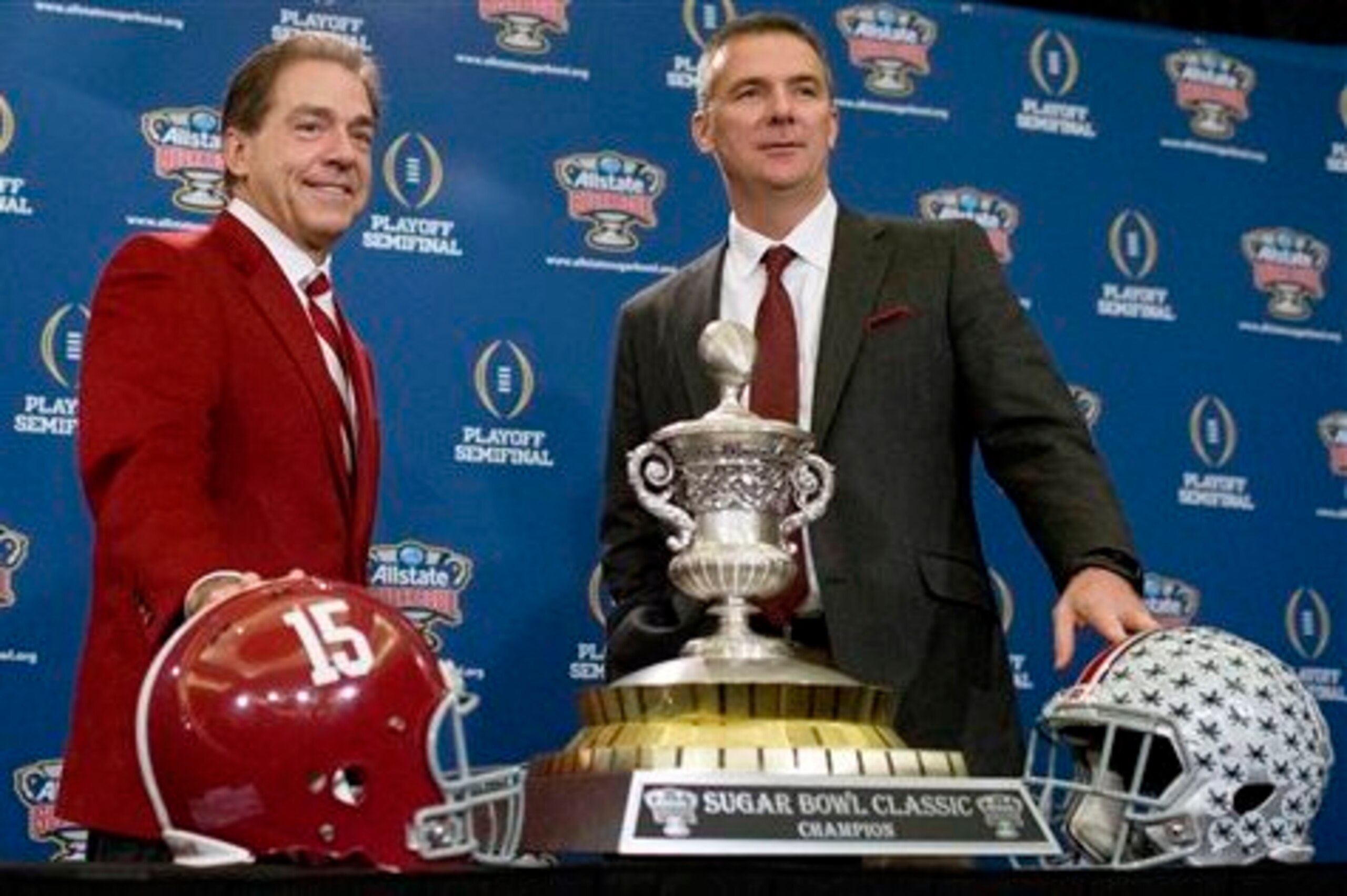 Alabama head coach Nick Saban and Ohio State head coach Urban Meyer