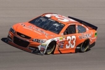 Mar 7, 2015; Las Vegas, NV, USA; Sprint Cup Series driver Brian Scott (33) during practice for the Kobalt 400 at Las Vegas Motor Speedway. Mandatory Credit: Jerome Miron-USA TODAY Sports