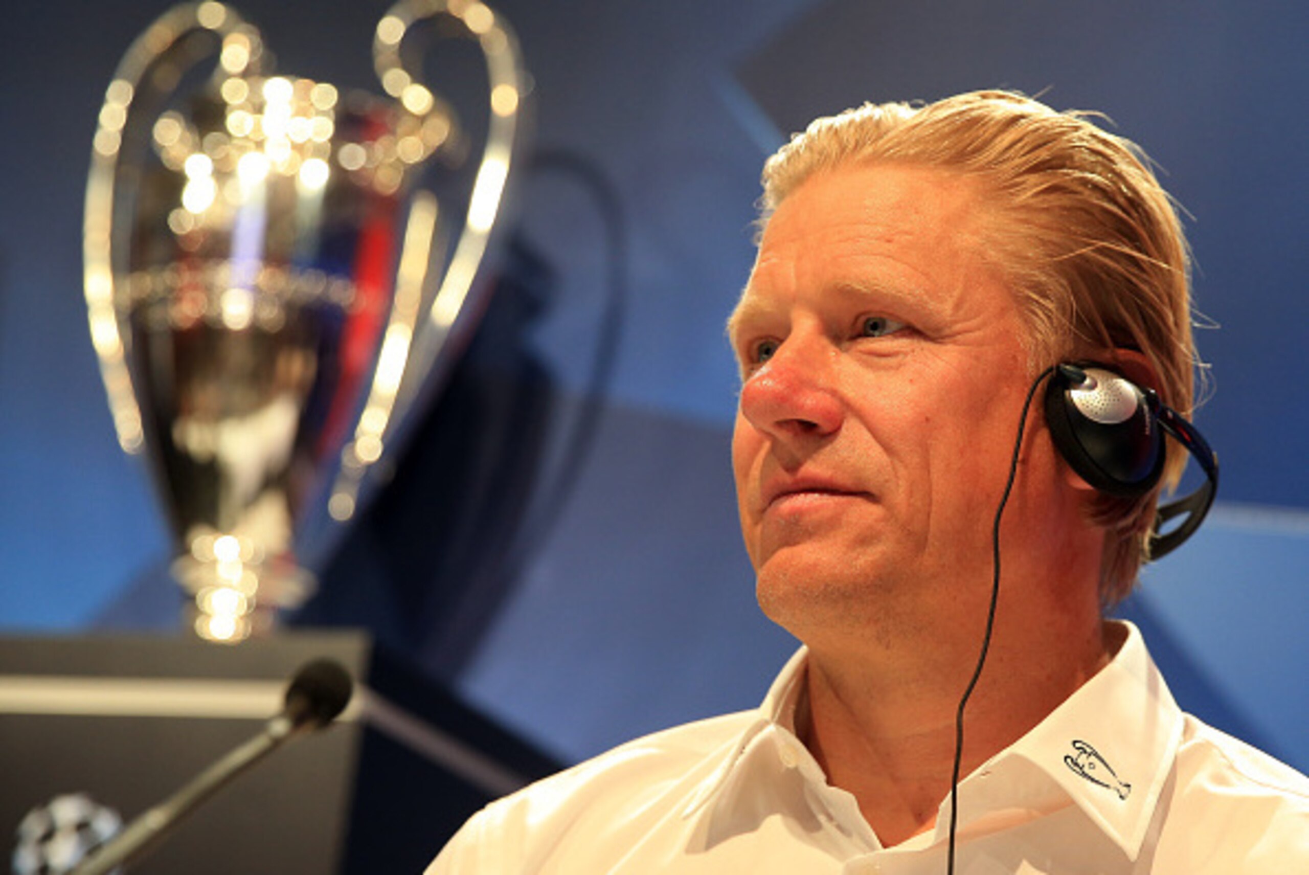 ZAGREB, CROATIA - OCTOBER 10: UEFA Ambassador Peter Schmeichel attends the press conference prior the UniCredit UEFA Champions League Trophy Tour on October 10, 2014 in Zagreb, Croatia. (Photo by Srdjan Stevanovic/Getty Images for UniCredit)