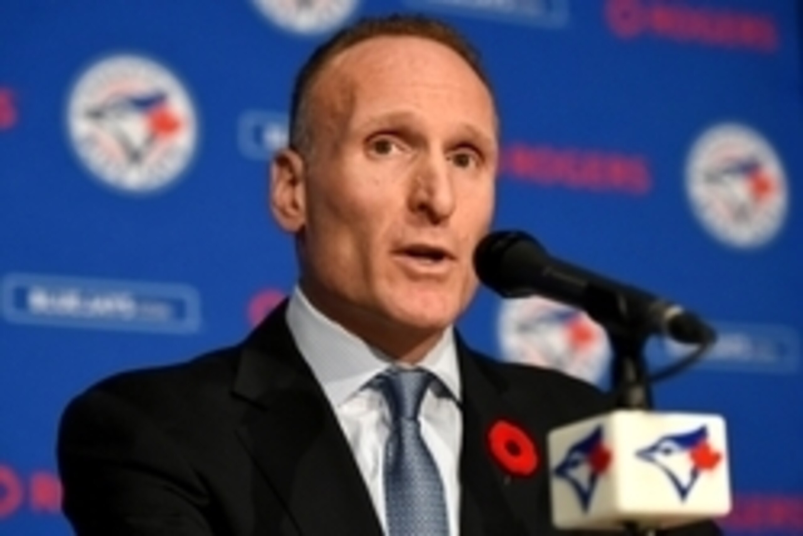 Nov 2, 2015; Toronto, Ontario, Canada; Toronto Blue Jays new president Mark Shapiro speaks to the media during an introductory conference at Rogers Centre. Mandatory Credit: Dan Hamilton-USA TODAY Sports Nov 2, 2015; Toronto, Ontario, Canada; Toronto Blue Jays new president Mark Shapiro speaks to the media during an introductory conference at Rogers Centre. Mandatory Credit: Dan Hamilton-USA TODAY Sports