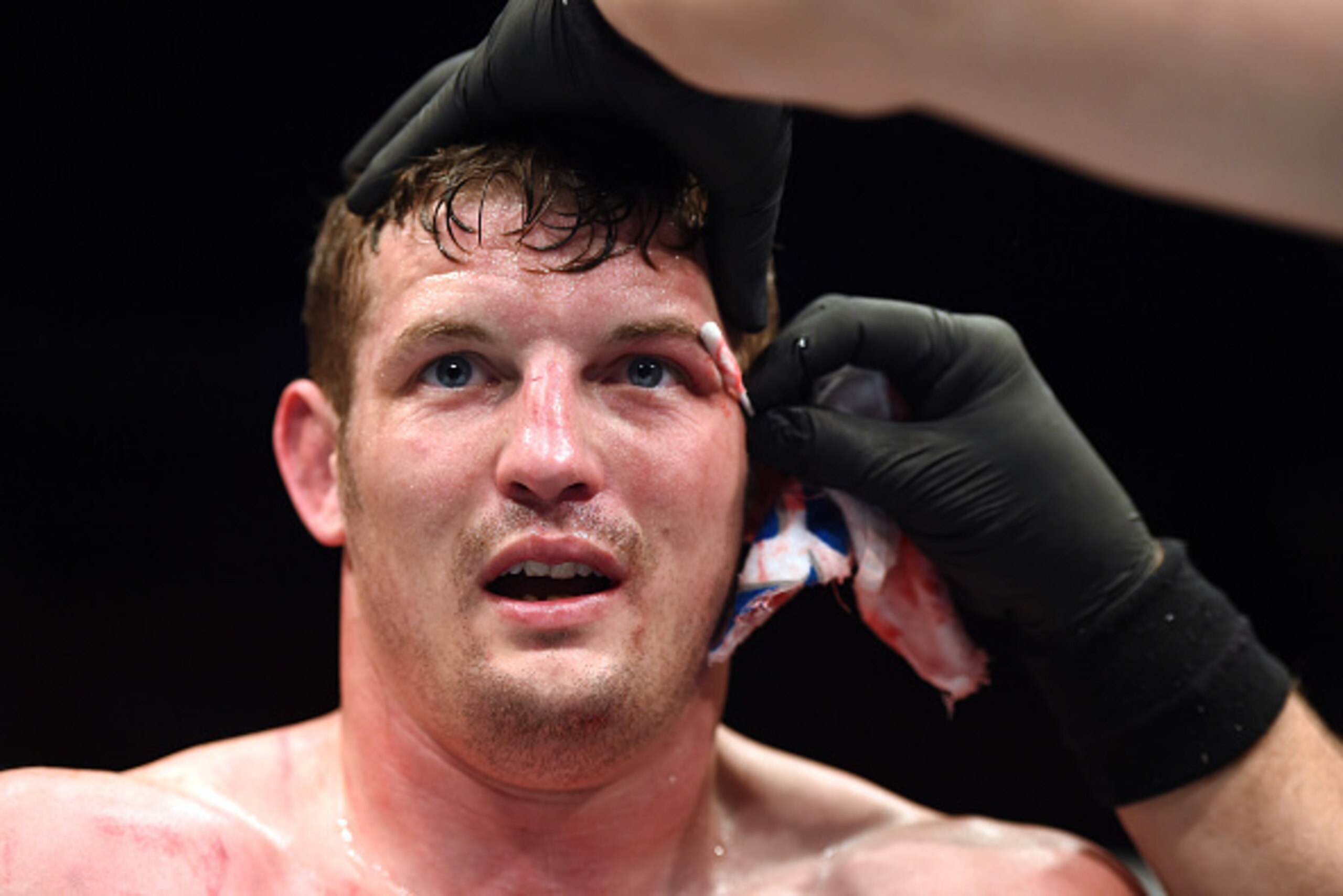 BROOMFIELD, CO - FEBRUARY 14:  Chas Skelly celebrates after defeating Jim Alers by TKO in their featherweight fight during the UFC Fight Night event inside 1stBank Center on February 14, 2015 in Broomfield, Colorado. (Photo by Josh Hedges/Zuffa LLC/Zuffa 