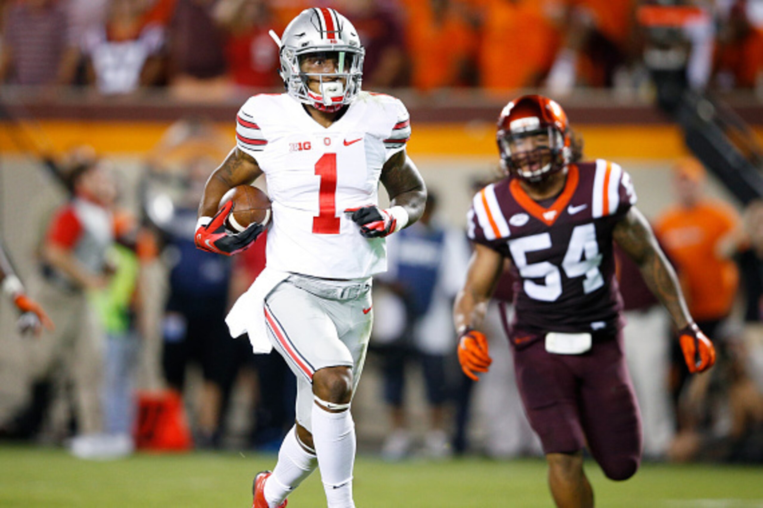BLACKSBURG, VA - SEPTEMBER 7: Braxton Miller #1 of the Ohio State Buckeyes runs for a 53-yard touchdown in the third quarter against the Virginia Tech Hokies at Lane Stadium on September 7, 2015 in Blacksburg, Virginia. Ohio State defeated Virginia Tech 4 BLACKSBURG, VA - SEPTEMBER 7: Braxton Miller #1 of the Ohio State Buckeyes runs for a 53-yard touchdown in the third quarter against the Virginia Tech Hokies at Lane Stadium on September 7, 2015 in Blacksburg, Virginia. Ohio State defeated Virginia Tech 4