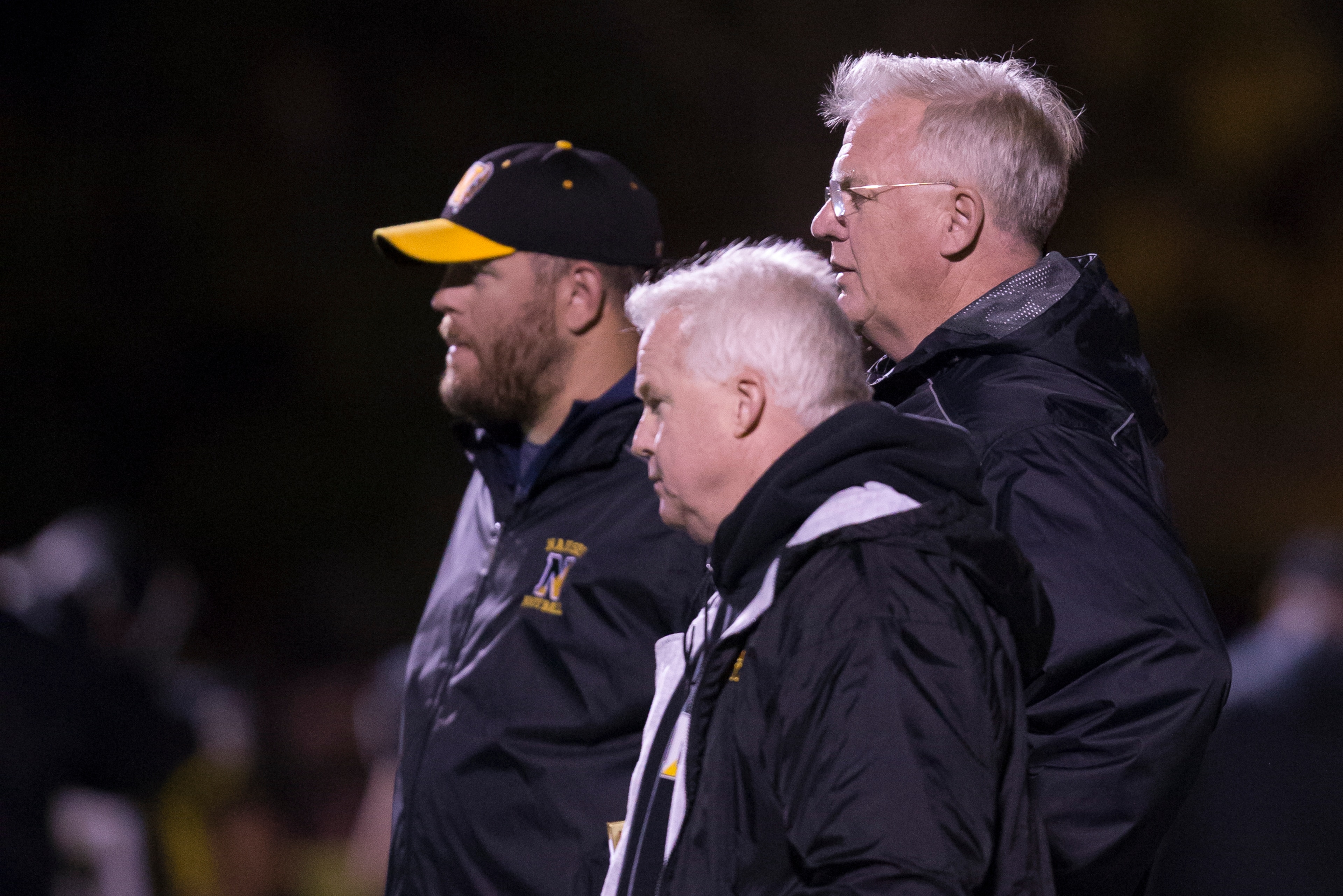 Mike Sherman with assistant coaches Jesse Peno and Keith Kenyon.
