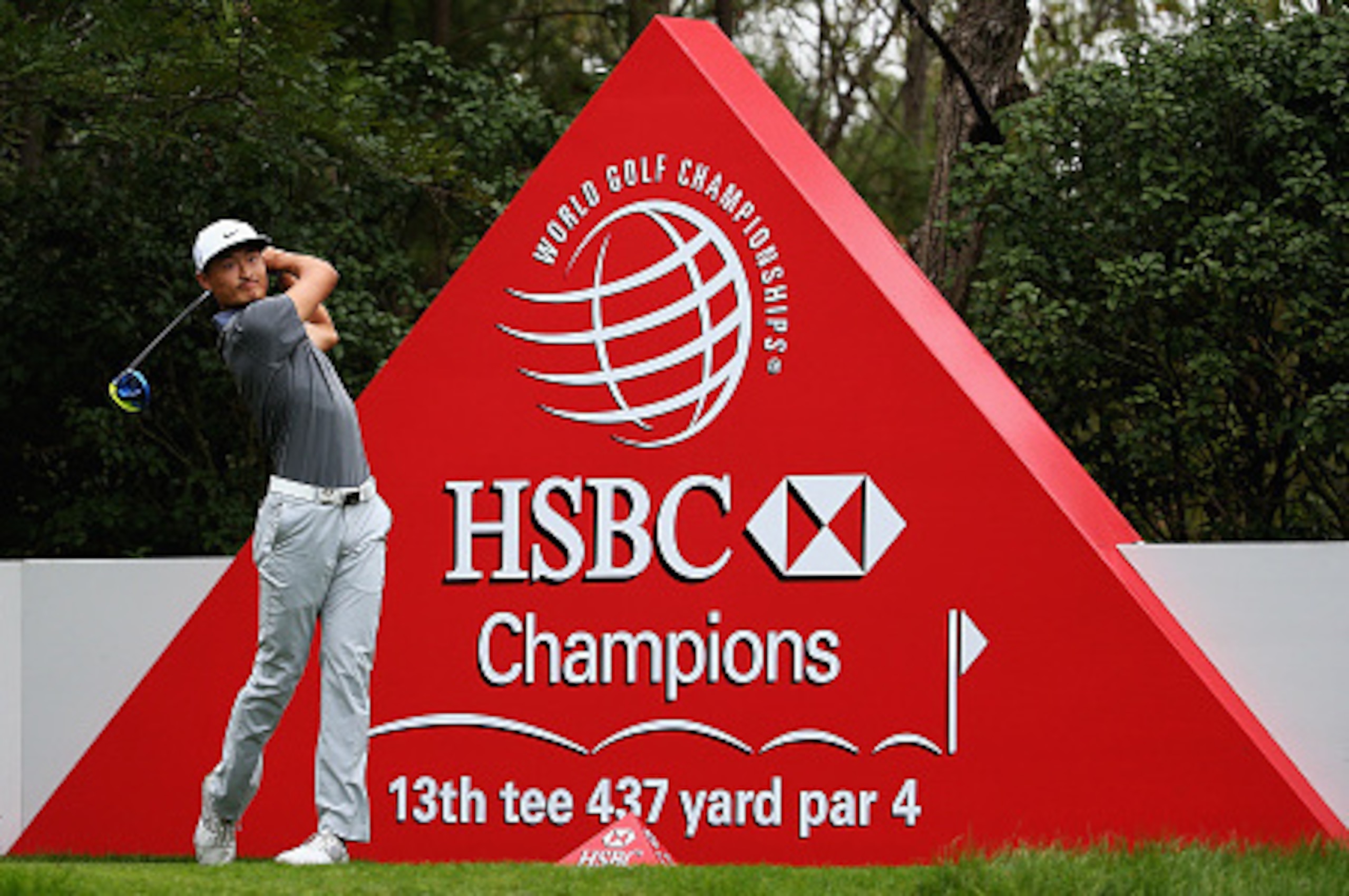 SHANGHAI, CHINA - NOVEMBER 06:  Haotong Li of China tees off on the 13th hole during the second round of the WGC - HSBC Champions at the Sheshan International Golf Club on November 6, 2015 in Shanghai, China.  (Photo by Matthew Lewis/Getty Images)