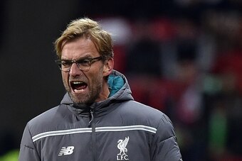 Liverpool's German manager Jurgen Klopp reacts during the UEFA Europa League group B football match between FC Rubin Kazan and Liverpool FC in Kazan on November 5, 2015. AFP PHOTO / KIRILL KUDRYAVTSEV        (Photo credit should read KIRILL KUDRYAVTSEV/AF