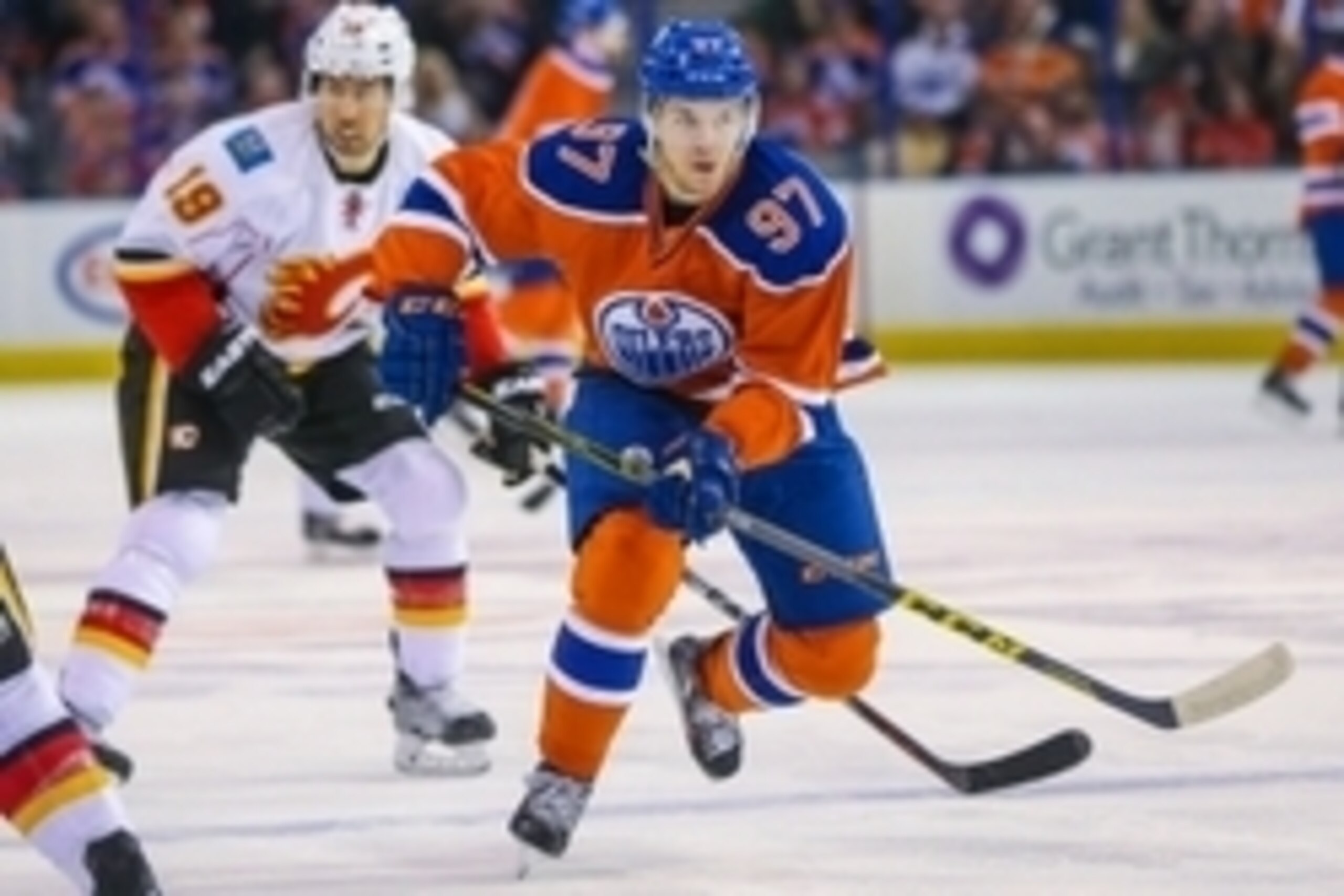 Oct 31, 2015; Edmonton, Alberta, CAN; Edmonton Oilers center Connor McDavid (97) skates against the Calgary Flames during the first period at Rexall Place. Calgary Flames won 5-4. Mandatory Credit: Sergei Belski-USA TODAY Sports Oct 31, 2015; Edmonton, Alberta, CAN; Edmonton Oilers center Connor McDavid (97) skates against the Calgary Flames during the first period at Rexall Place. Calgary Flames won 5-4. Mandatory Credit: Sergei Belski-USA TODAY Sports