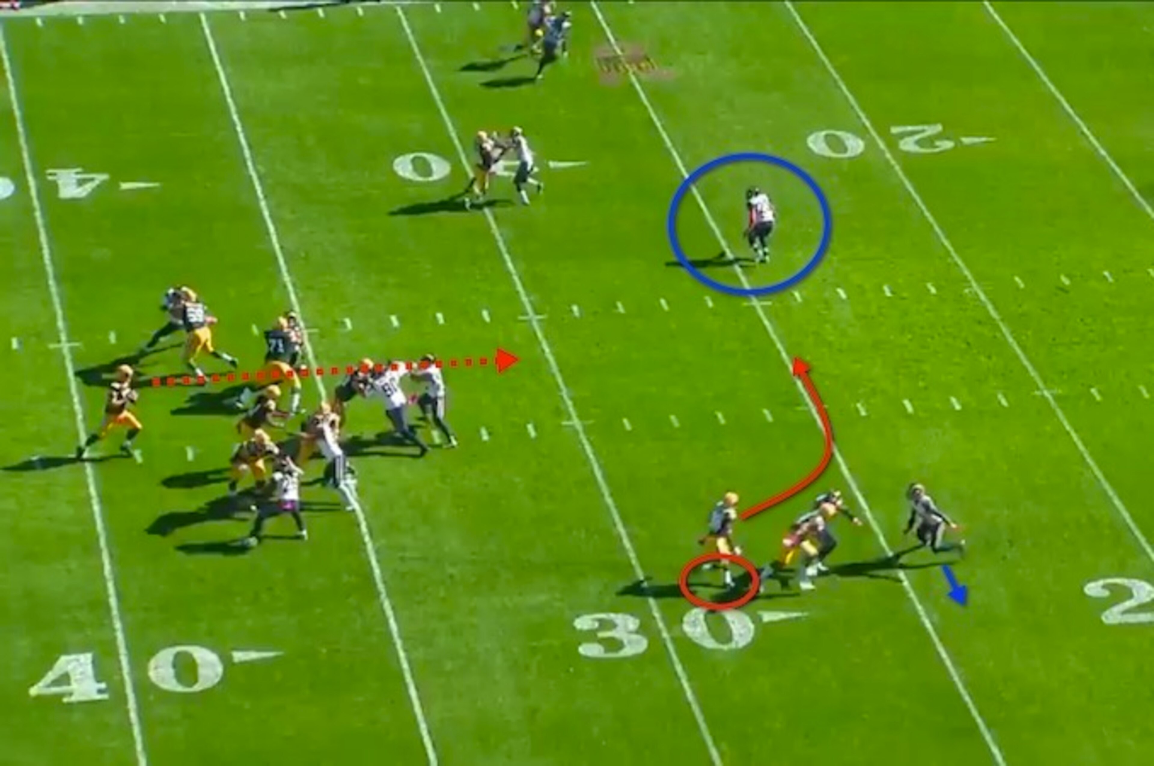 31-yard receiving touchdown from quarterback Aaron Rodgers to wide receiver Ty Montgomery. 31-yard receiving touchdown from quarterback Aaron Rodgers to wide receiver Ty Montgomery.