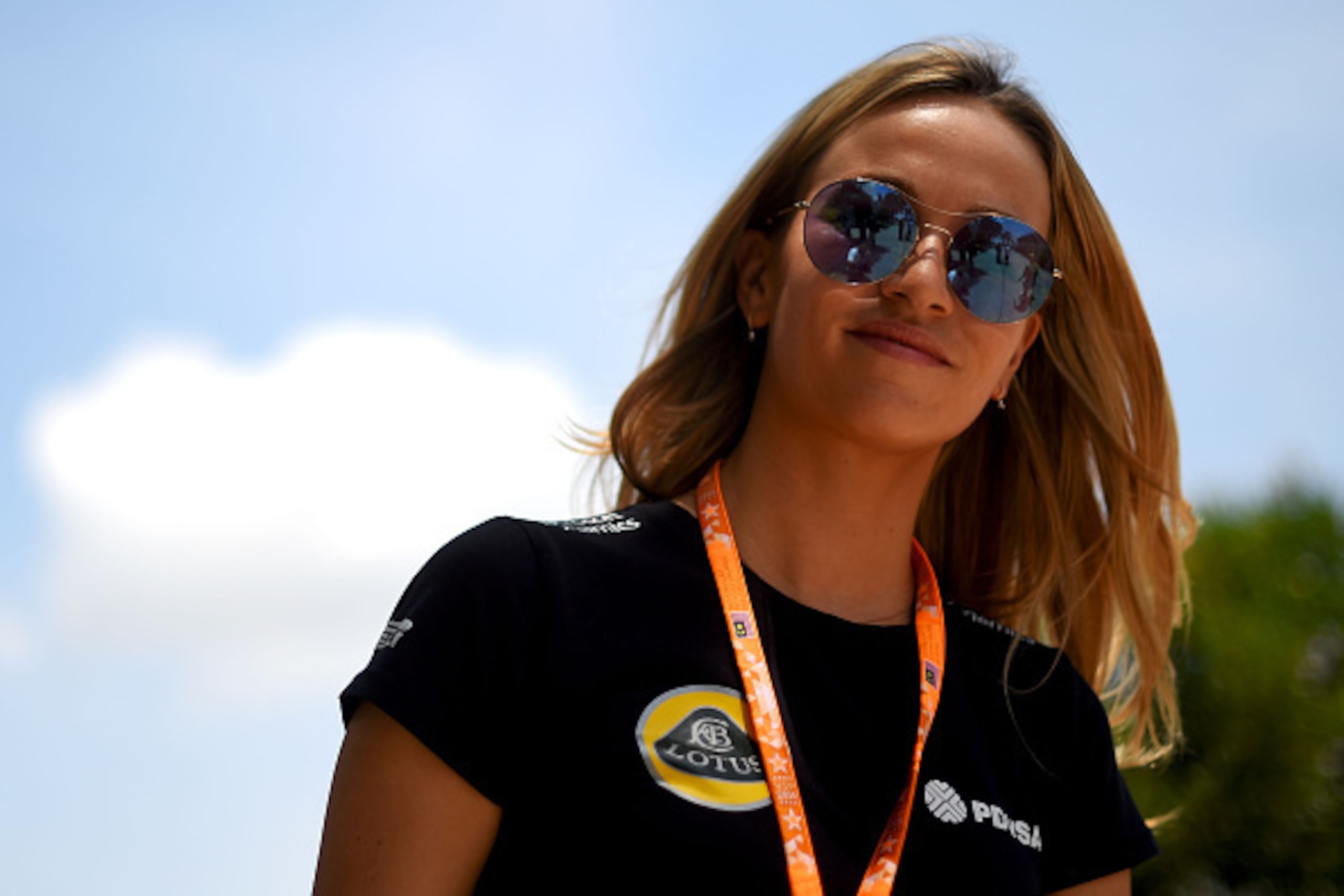 KUALA LUMPUR, MALAYSIA - MARCH 28:  Development driver Carmen Jorda of Spain and Lotus F1 walks in the paddock before final practice for the Malaysia Formula One Grand Prix at Sepang Circuit on March 28, 2015 in Kuala Lumpur, Malaysia.  (Photo by Lars Bar