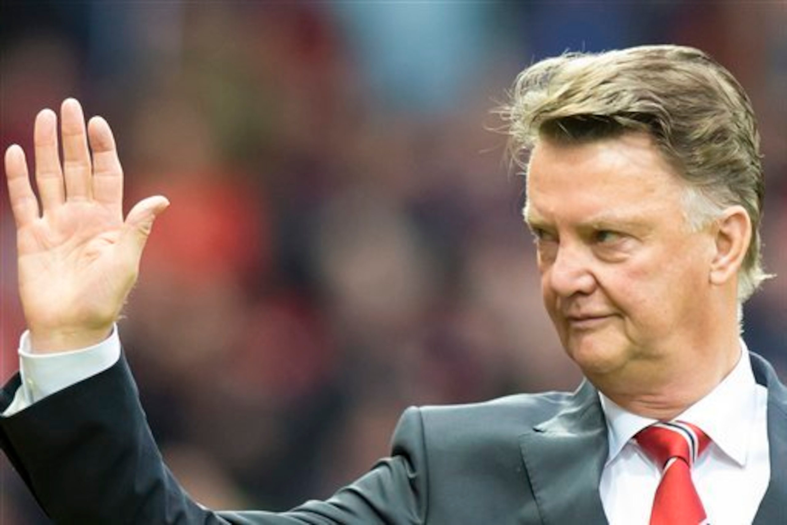 Van Gaal acknowledges the fans Van Gaal acknowledges the fans