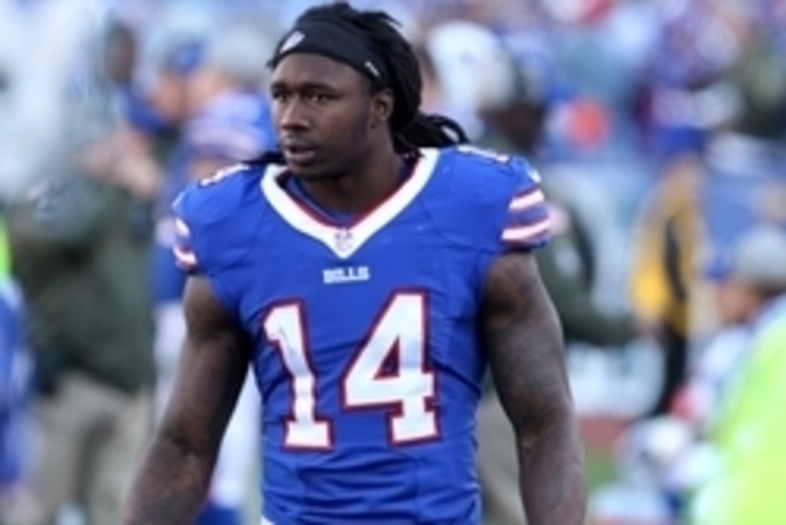 Nov 8, 2015; Orchard Park, NY, USA; Buffalo Bills wide receiver Sammy Watkins (14) on the sideline during the second half against the Miami Dolphins at Ralph Wilson Stadium. Buffalo beats Miami 33 to 17. Mandatory Credit: Timothy T. Ludwig-USA TODAY Sport