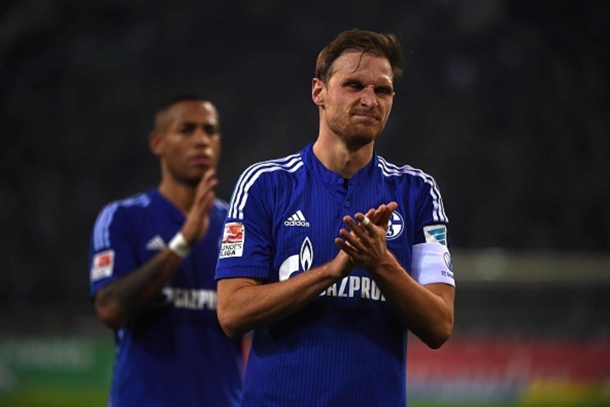 Schalke's defender Benedikt Hoewedes reacts after the German first division football Bundesliga match between Borussia Moenchengladbach and FC Schalke 04 in Moenchengladbach, western Germany on October 25, 2015. Moenchengladbach won the match 3-1. AFP PHO Schalke's defender Benedikt Hoewedes reacts after the German first division football Bundesliga match between Borussia Moenchengladbach and FC Schalke 04 in Moenchengladbach, western Germany on October 25, 2015. Moenchengladbach won the match 3-1. AFP PHO