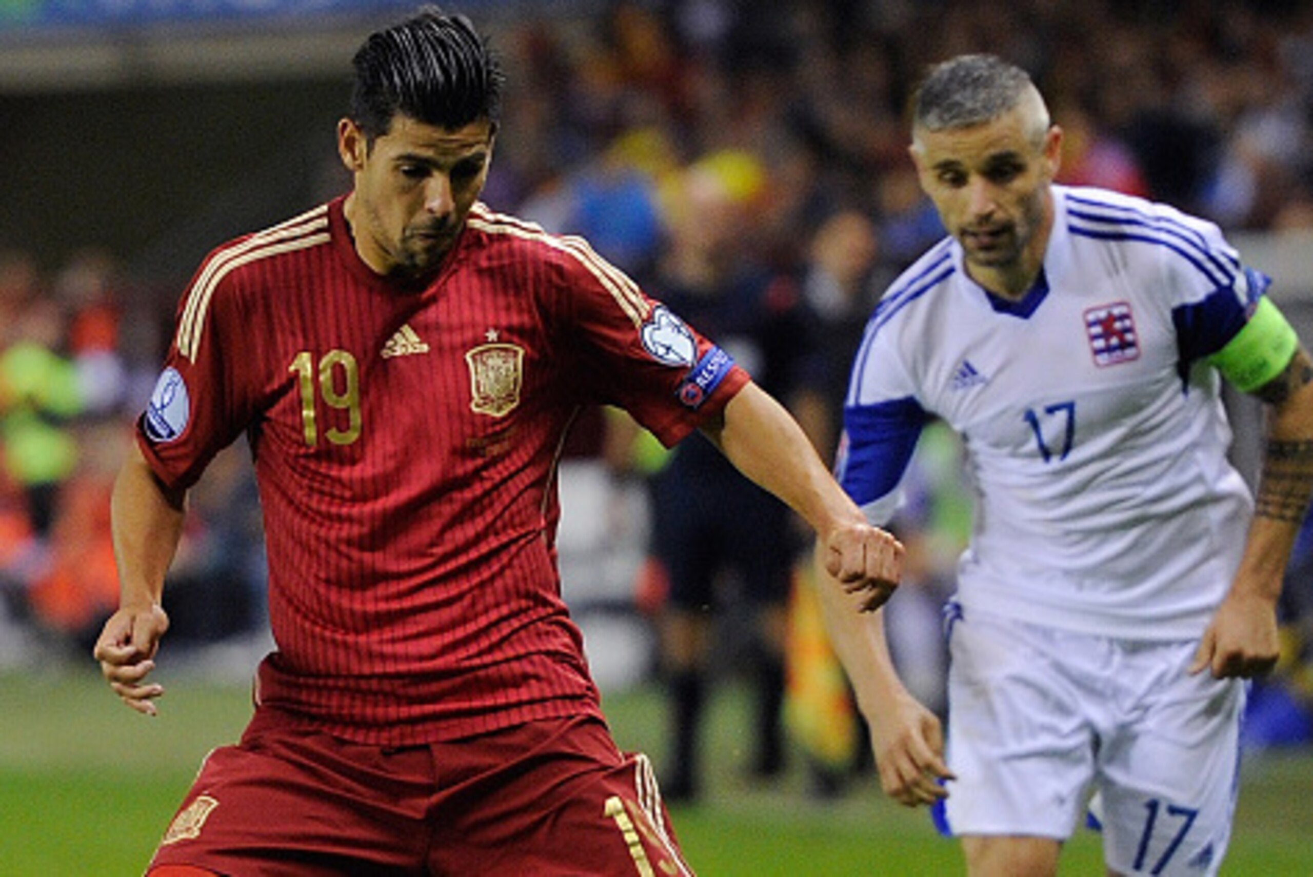 LOGRONO, SPAIN - OCTOBER 09: Manuel Agudo 'Nolito' of Spain in action during the UEFA EURO 2016 Qualifier group C match between Spain and Luxembourg at Estadio Municipal Las Gaunas on October 9, 2015 in Logrono, Spain. (Photo by Denis Doyle/Getty Images LOGRONO, SPAIN - OCTOBER 09: Manuel Agudo 'Nolito' of Spain in action during the UEFA EURO 2016 Qualifier group C match between Spain and Luxembourg at Estadio Municipal Las Gaunas on October 9, 2015 in Logrono, Spain. (Photo by Denis Doyle/Getty Images