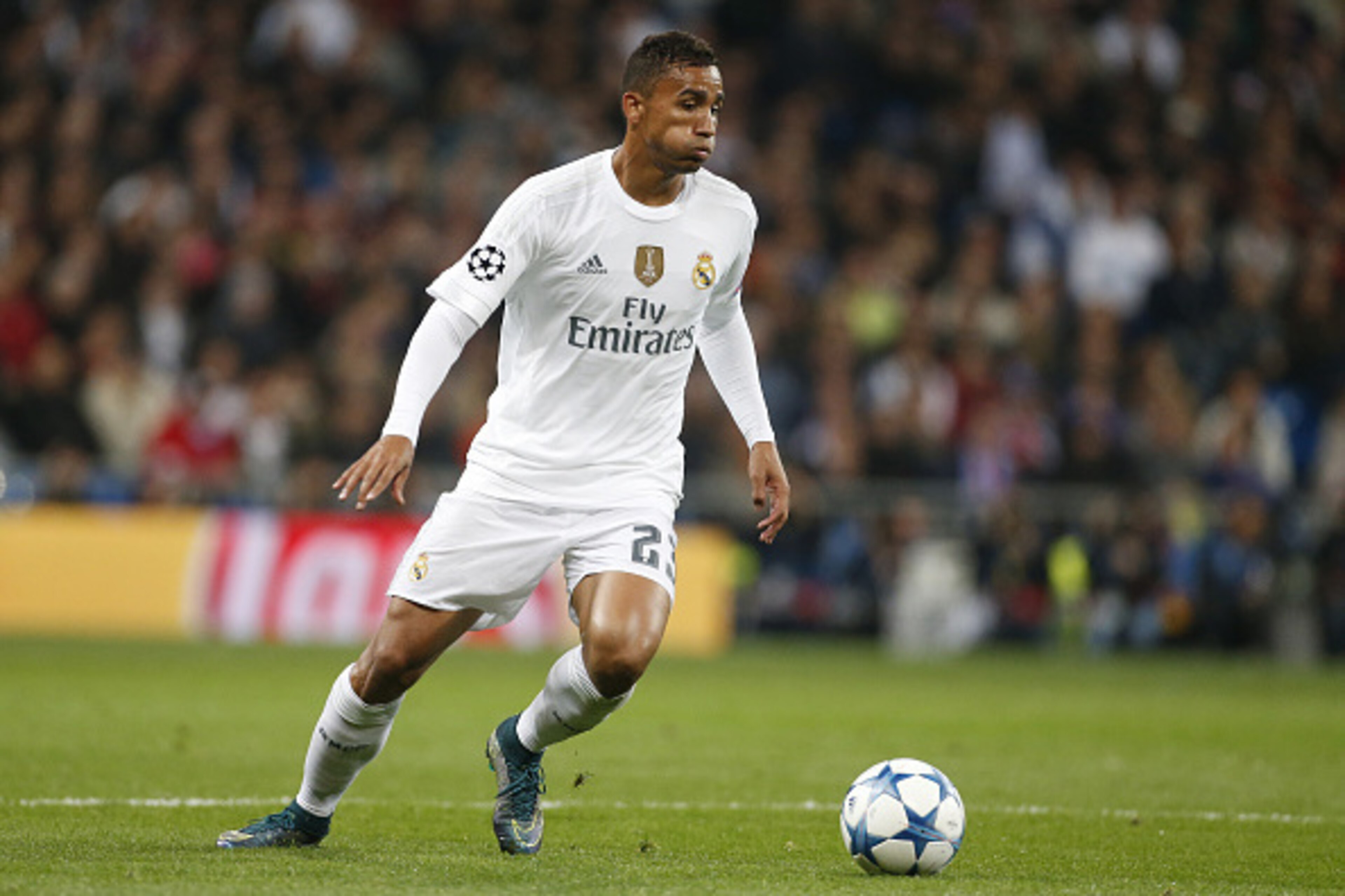 MADRID, SPAIN - NOVEMBER 3: Danilo Luiz da Silva of Real Madrid in action during the UEFA Champions League match between Real Madrid and Paris Saint-Germain (PSG) at Santiago Bernabeu stadium on November 3, 2015 in Madrid, Spain. (Photo by Jean Catuffe/Ge