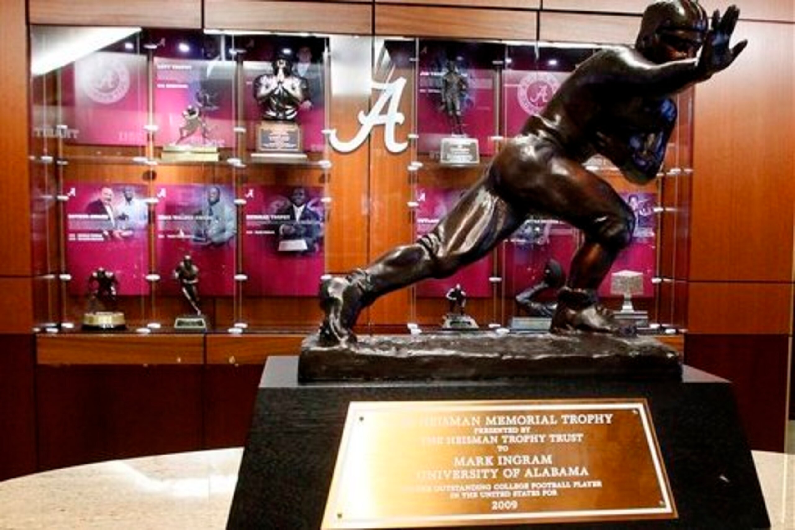 Alabama's only Heisman Trophy sits in the middle of the Crimson Tide's football complex. Alabama's only Heisman Trophy sits in the middle of the Crimson Tide's football complex.