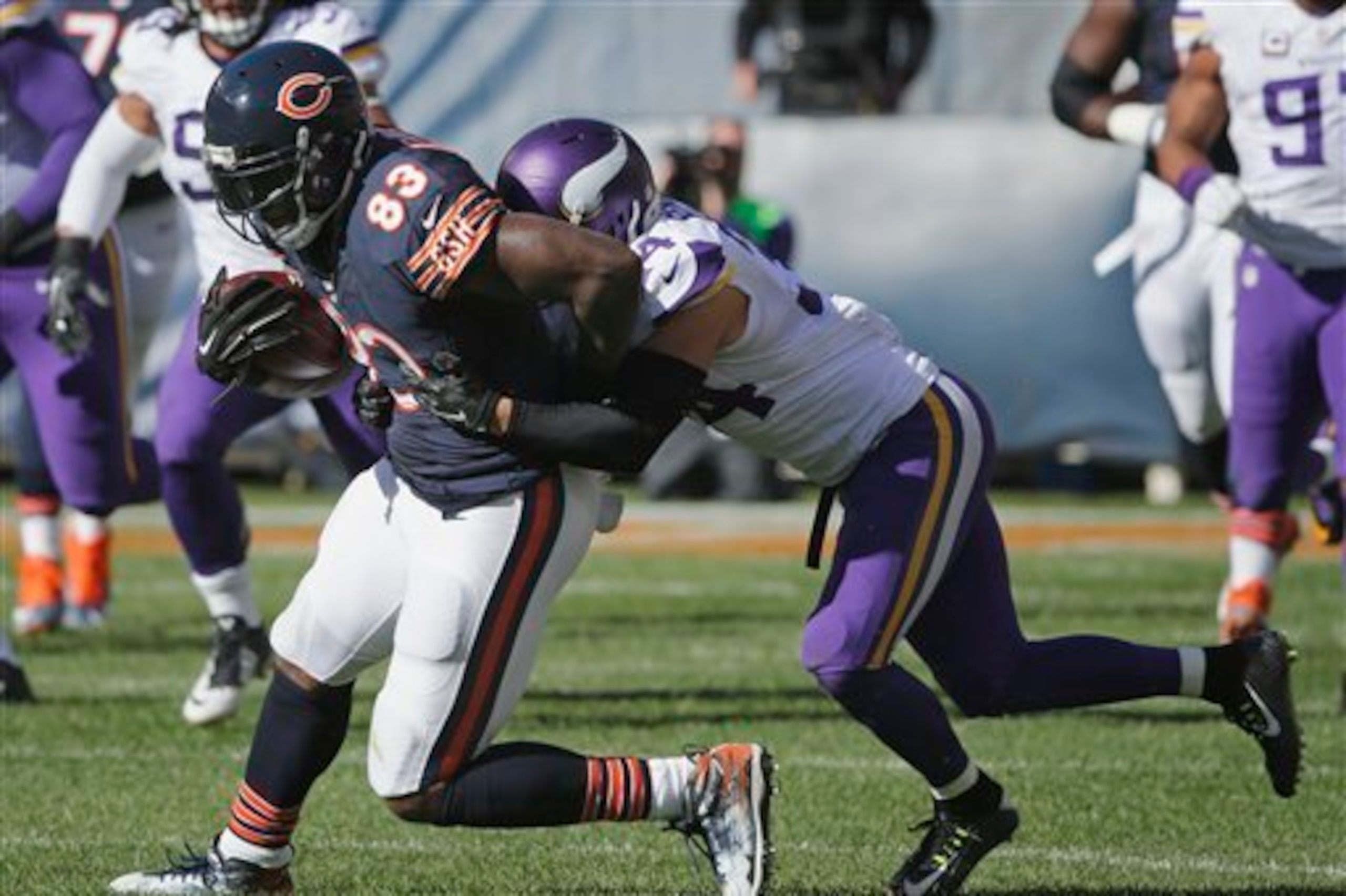 Martellus Bennett won't find much room against St. Louis. Martellus Bennett won't find much room against St. Louis.