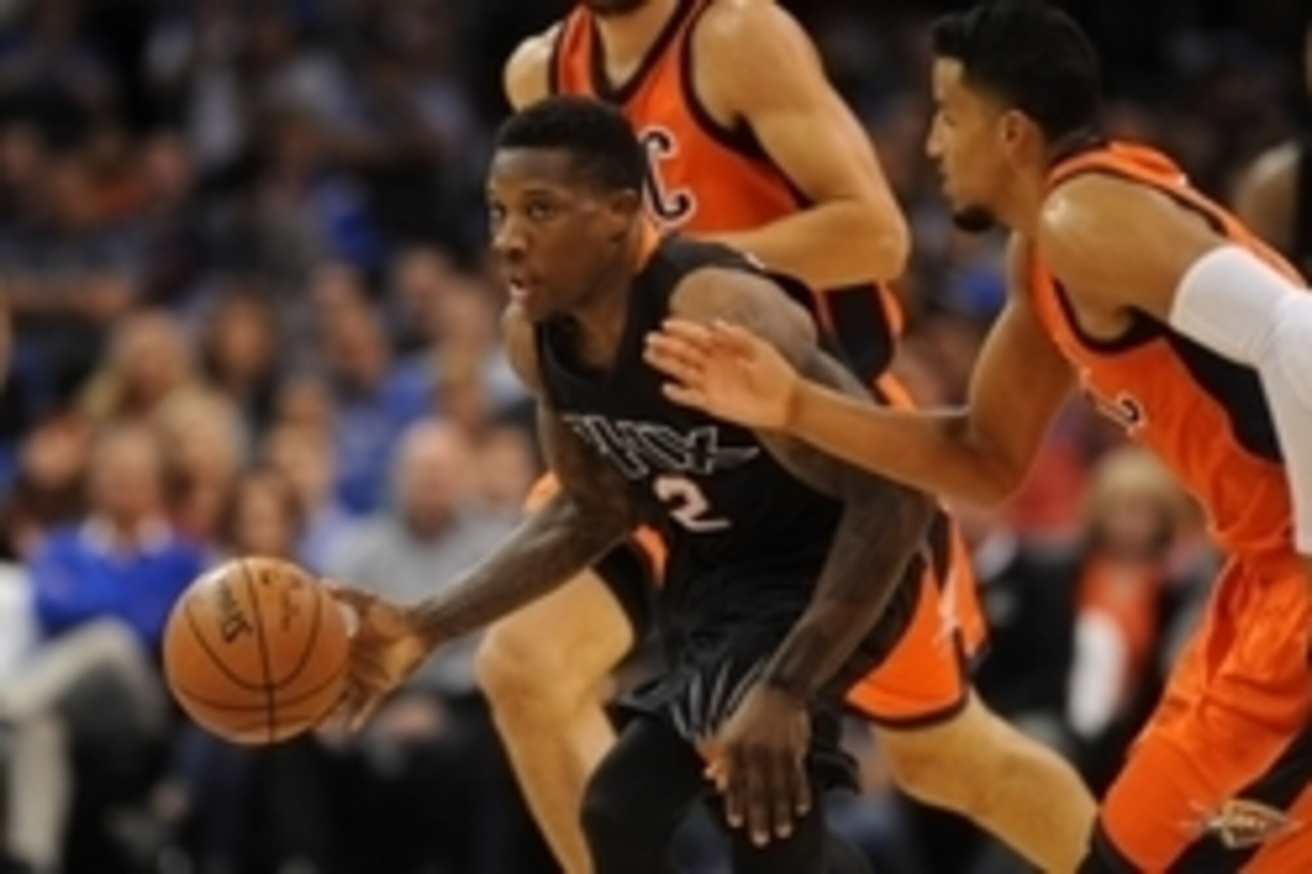 Nov 8, 2015; Oklahoma City, OK, USA; Phoenix Suns guard Eric Bledsoe (2) brings the ball up the court while being pursued by Oklahoma City Thunder guard Andre Roberson (21) during the second quarter at Chesapeake Energy Arena. Mandatory Credit: Mark D. Sm