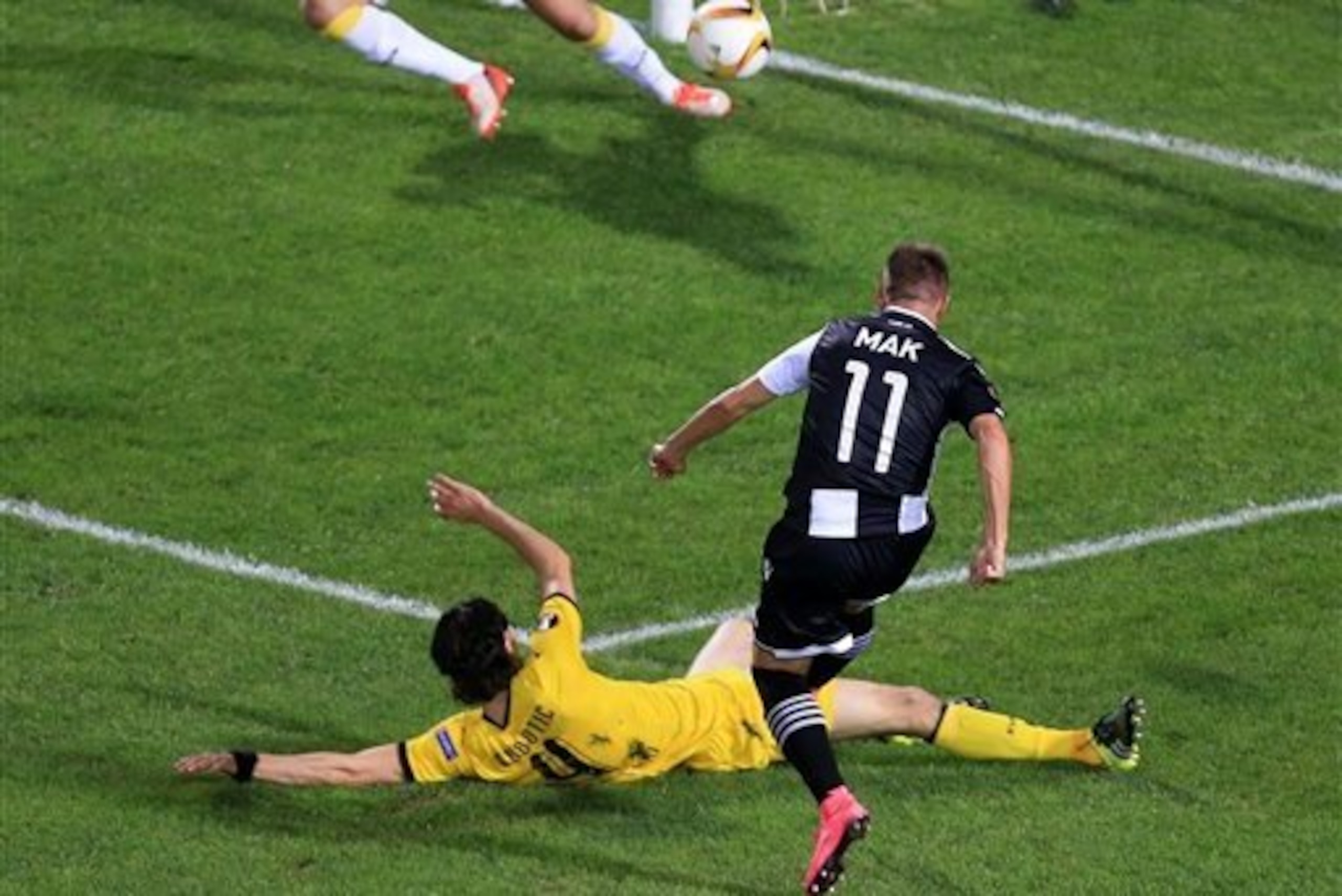 Subotic against PAOK's Robert Mak in one of his only two appearances this season.