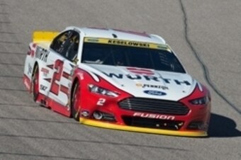 Nov 8, 2015; Fort Worth, TX, USA; Sprint Cup Series driver Brad Keselowski (2) during the AAA Texas 500 at Texas Motor Speedway. Mandatory Credit: Jerome Miron-USA TODAY Sports