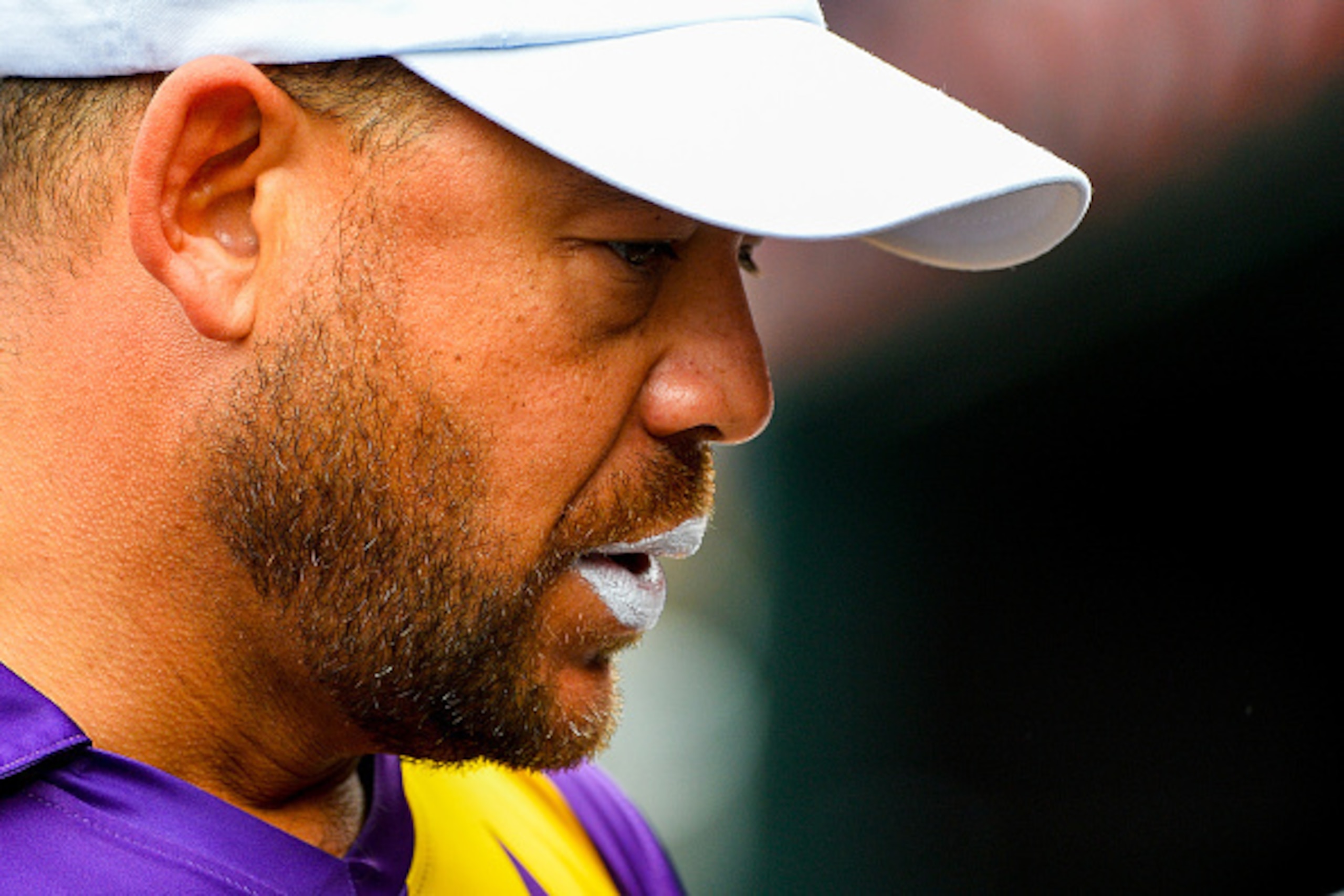 NEW YORK, NY - NOVEMBER 07: Warne's Warriors player Andrew Symonds looks on during a match in the Cricket All-Stars Series at Citi Field on November 7, 2015 in the Queens Borough of New York City.  (Photo by Alex Goodlett/Getty Images)