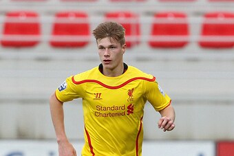SEIXAL, PORTUGAL - FEBRUARY 24:  Liverpool's defender Daniel Cleary in action during the UEFA Youth League match between SL Benfica and Liverpool FC on February 24, 2015 in Seixal, Portugal.  (Photo by Carlos Rodrigues/Getty Images for UEFA)