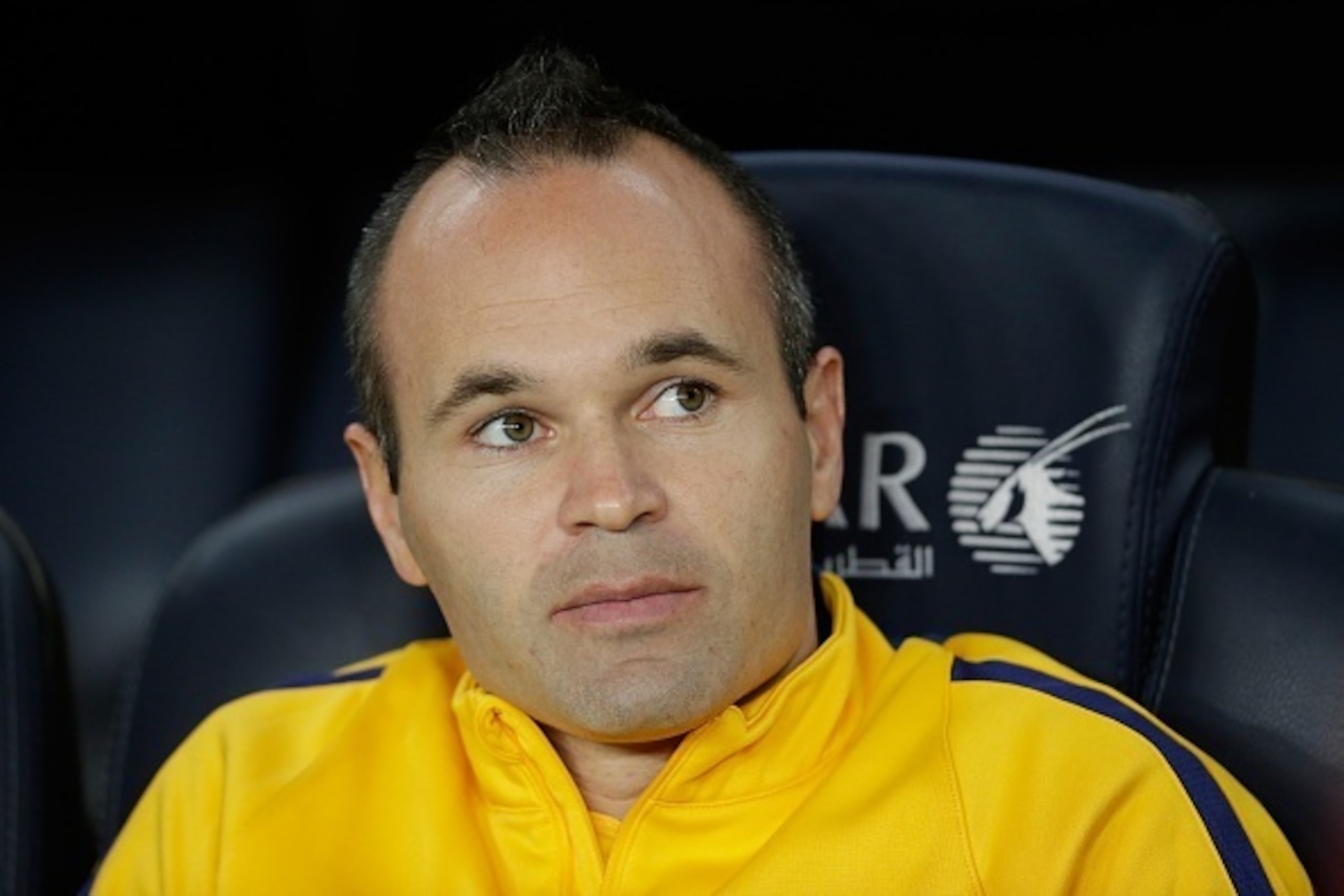Andres Iniesta of FC Barcelona during the Primera Division match between FC Barcelona and Levante UD on September 20, 2015 at Camp Nou stadium in Barcelona, Spain.(Photo by VI Images via Getty Images)