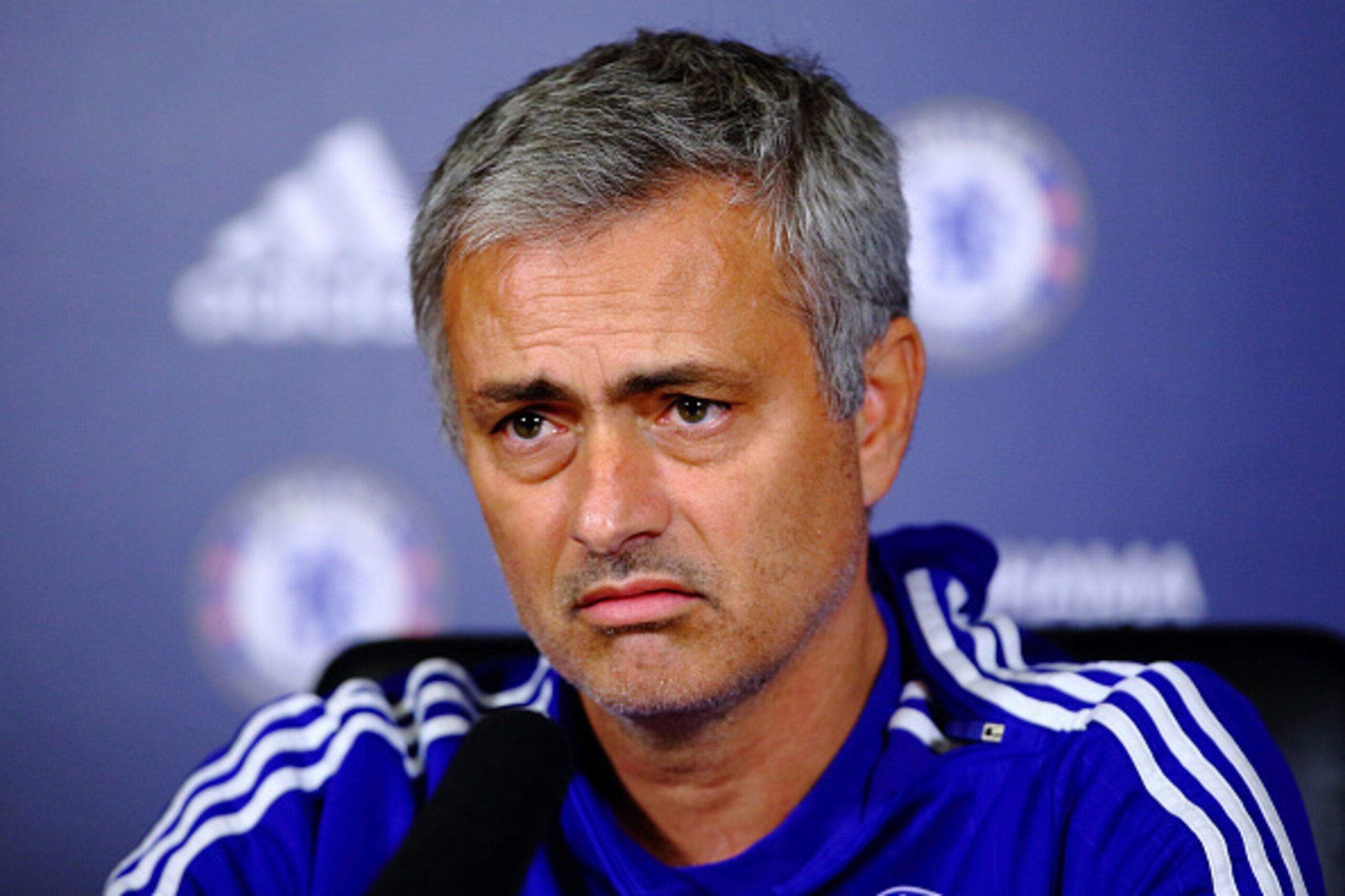COBHAM, ENGLAND - NOVEMBER 06:  Chelsea manager Jose Mourinho talks to the media during a press conference at Chelsea Training Ground on November 6, 2015 in Cobham, England.  (Photo by Jordan Mansfield/Getty Images)