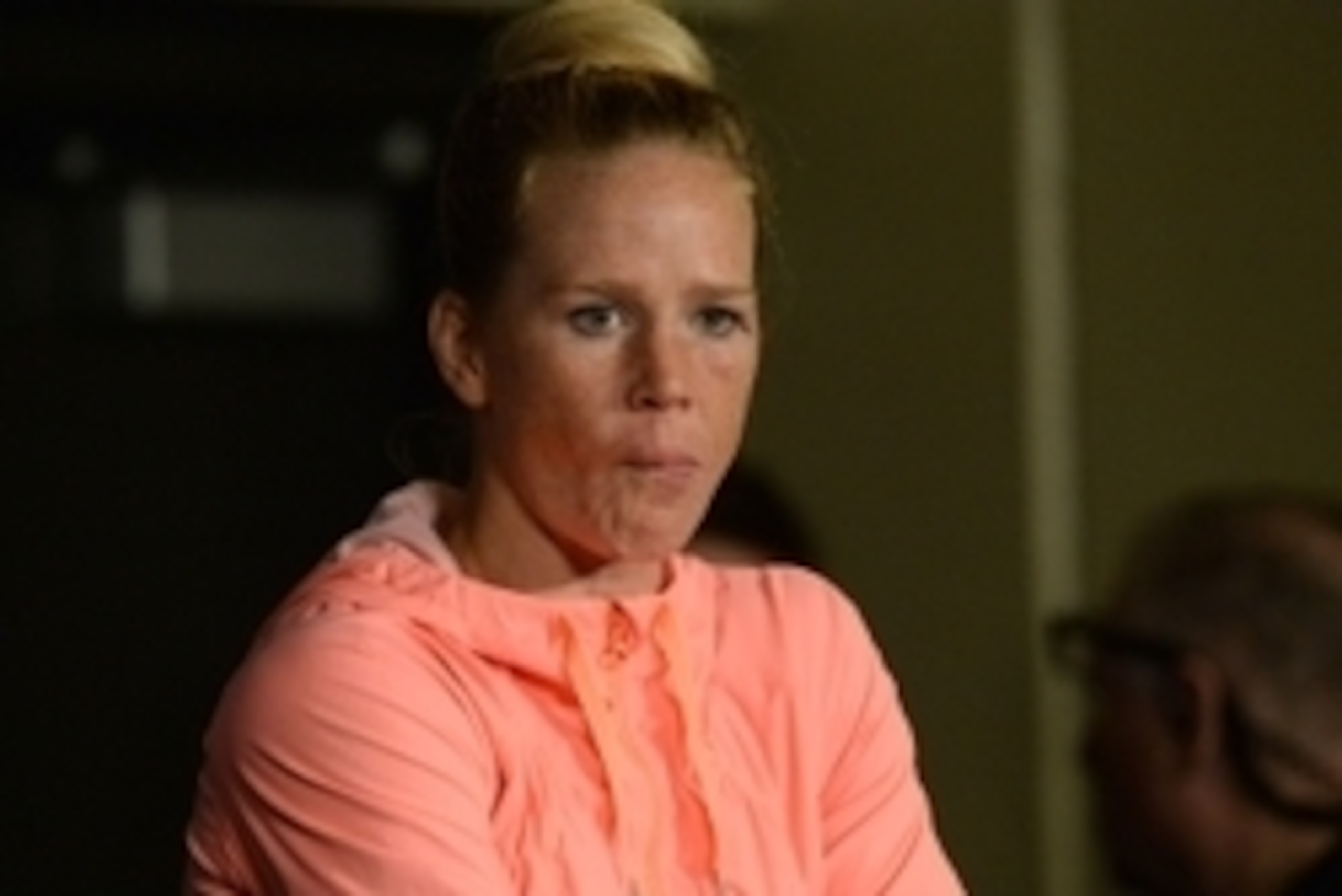 Feb 28, 2015; Los Angeles, CA, USA; Holly Holm at the post fight press conference for UFC 184 at Staples Center. Mandatory Credit: Jayne Kamin-Oncea-USA TODAY Sports
