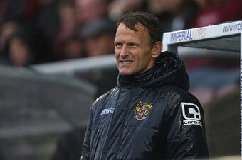 NORTHAMPTON, ENGLAND - OCTOBER 24:  Stevenage manager Teddy Sheringham looks on during the Sky Bet League Two match between Northampton Tpwn and Stevenage at Sixfields Stadium on October 24, 2015 in Northampton, England.  (Photo by Pete Norton/Getty Image