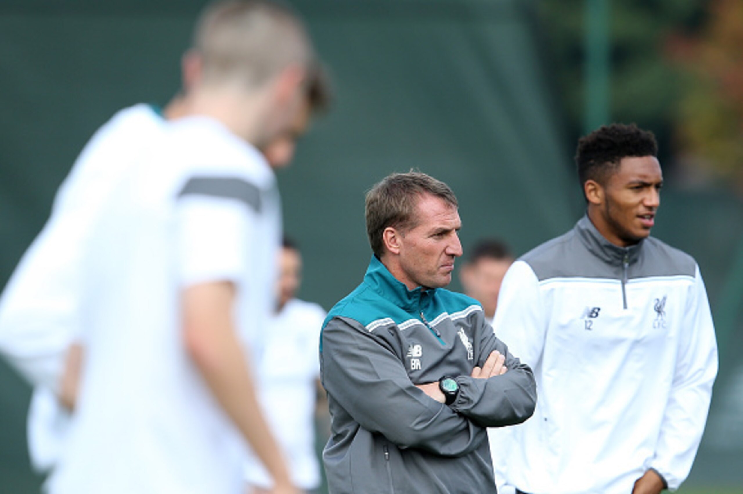 LIVERPOOL, ENGLAND - SEPTEMBER 30:  Liverpool Manager Brendan Rodgers looks on during a Liverpool FC training session at Melwood Training Ground on September 30, 2015 in Liverpool, England.  (Photo by Jan Kruger/Getty Images)