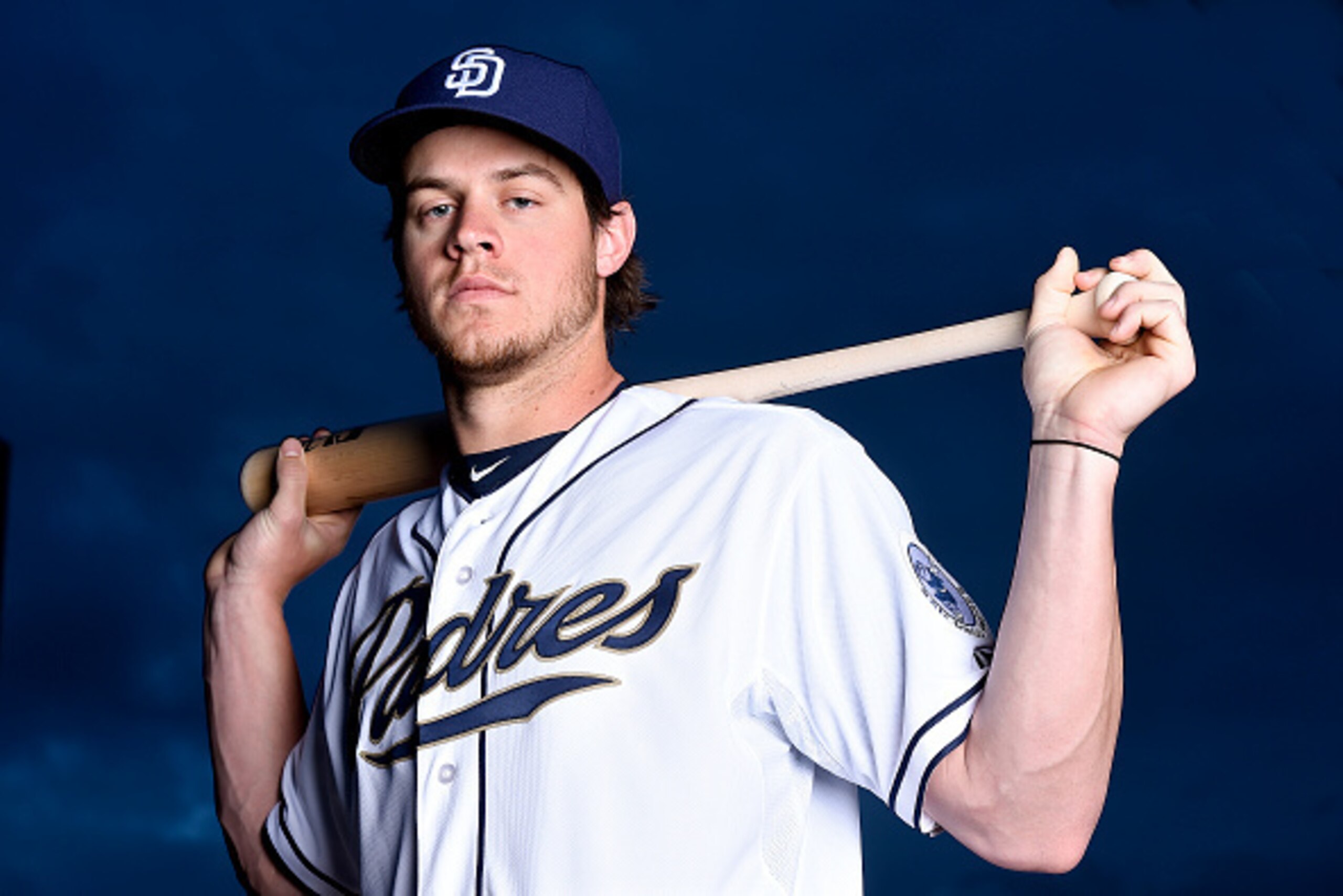 PEORIA, AZ - MARCH 2: Wil Meyers #4 of the San Diego Padres poses for photographs on Photo Day at the Peoria Sports Complex on March 2, 2015 in Peoria, Arizona. (Photo by Andy Hayt/San Diego Padres/Getty Images)