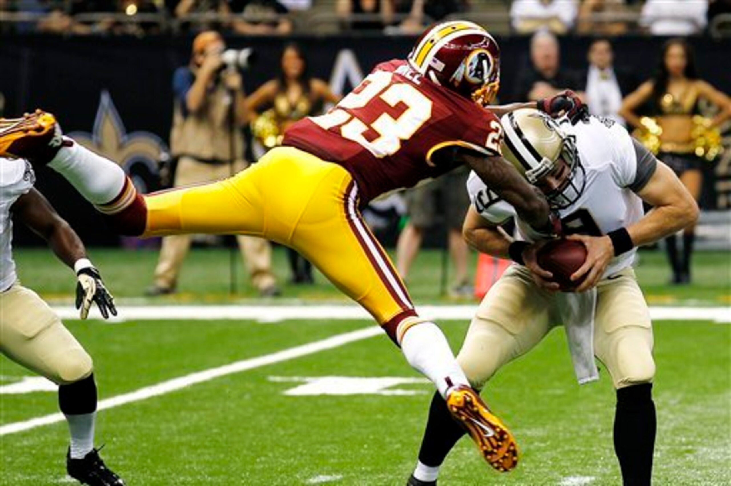 Pressure is Washington's key to slowing Brees.