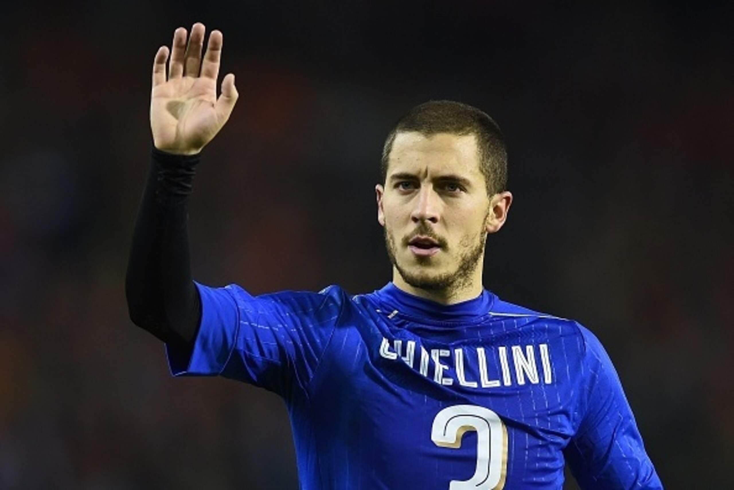 Belgium's Eden Hazard (R) reacts at the end of a friendly football match between Belgium and Italy at the Baudoin King Stadium in Brussels on November 13, 2015. AFP PHOTO / EMMANUEL DUNAND (Photo credit should read EMMANUEL DUNAND/AFP/Getty Image Belgium's Eden Hazard (R) reacts at the end of a friendly football match between Belgium and Italy at the Baudoin King Stadium in Brussels on November 13, 2015. AFP PHOTO / EMMANUEL DUNAND (Photo credit should read EMMANUEL DUNAND/AFP/Getty Image