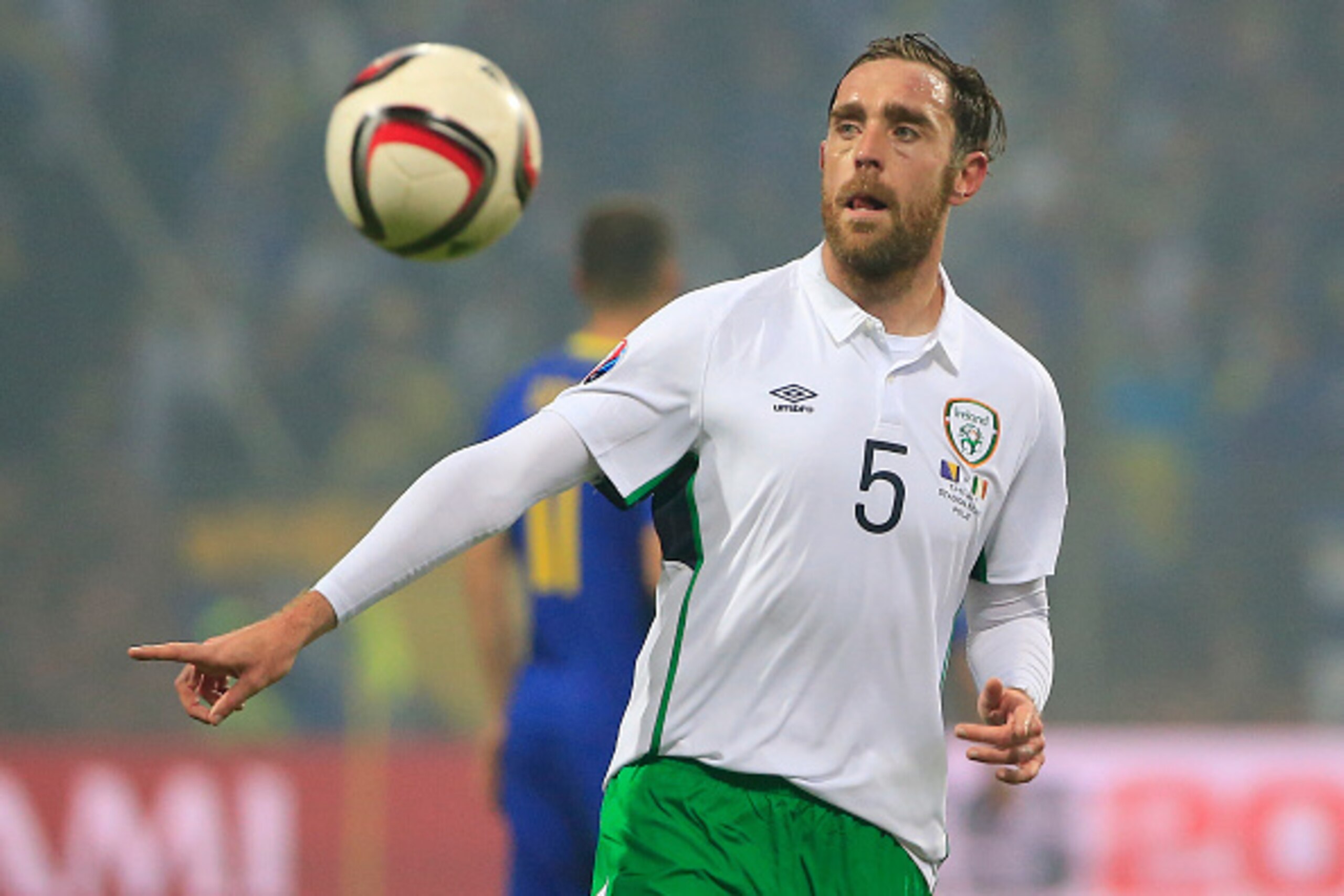 ZENICA, BOSNIA AND HERZEGOVINA - NOVEMBER 13. Richard Keogh in action during the EURO 2016 Qualifier Play-Off First Leg match at Bilino Polje Stadium on November 13, 2015 in Zenica, Bosnia and Herzegovina. (Photo by Srdjan Stevanovic/Getty Images)